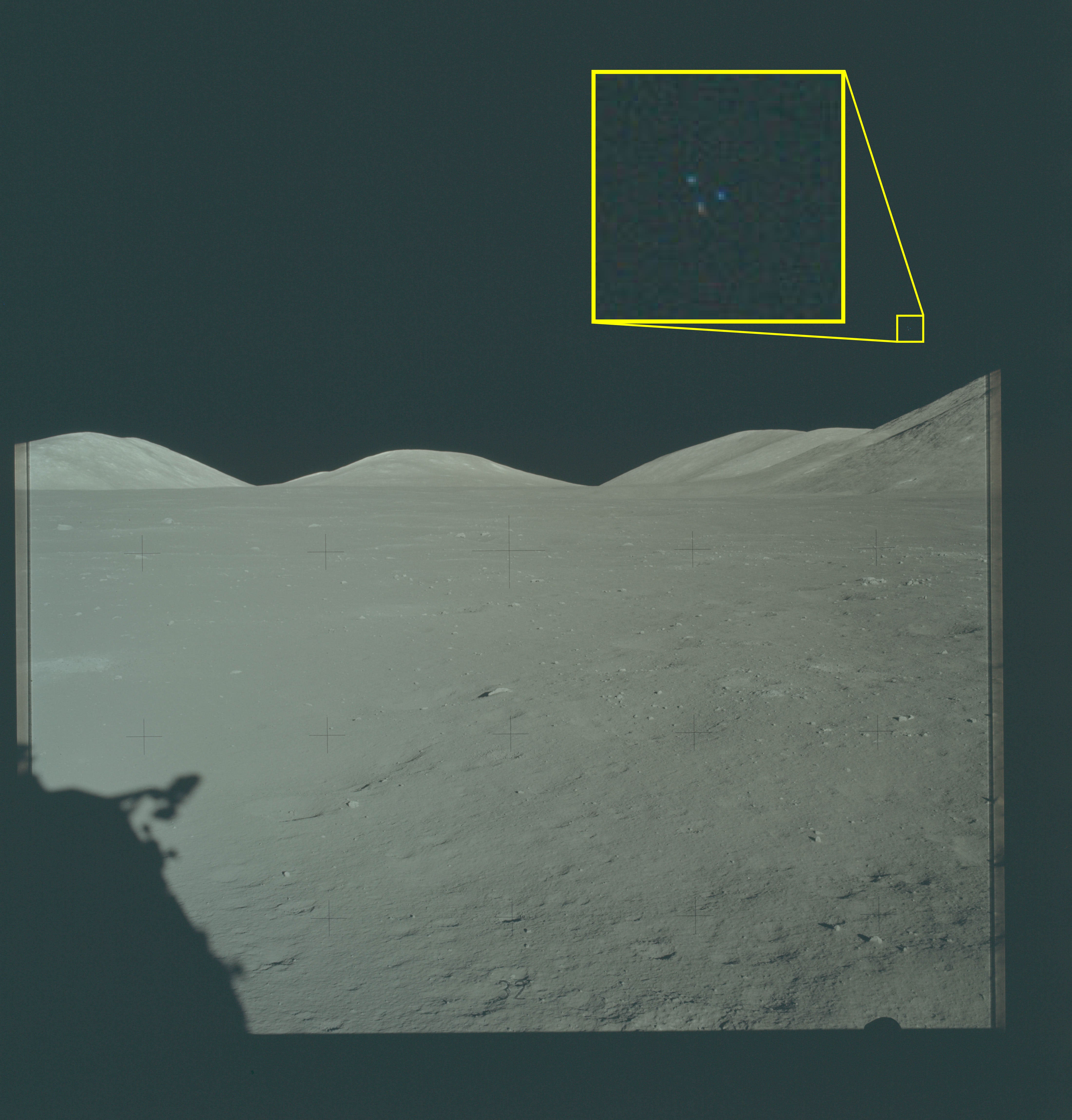 Three 'dots' were spotted in the lunar sky on the Apollo 17 mission
