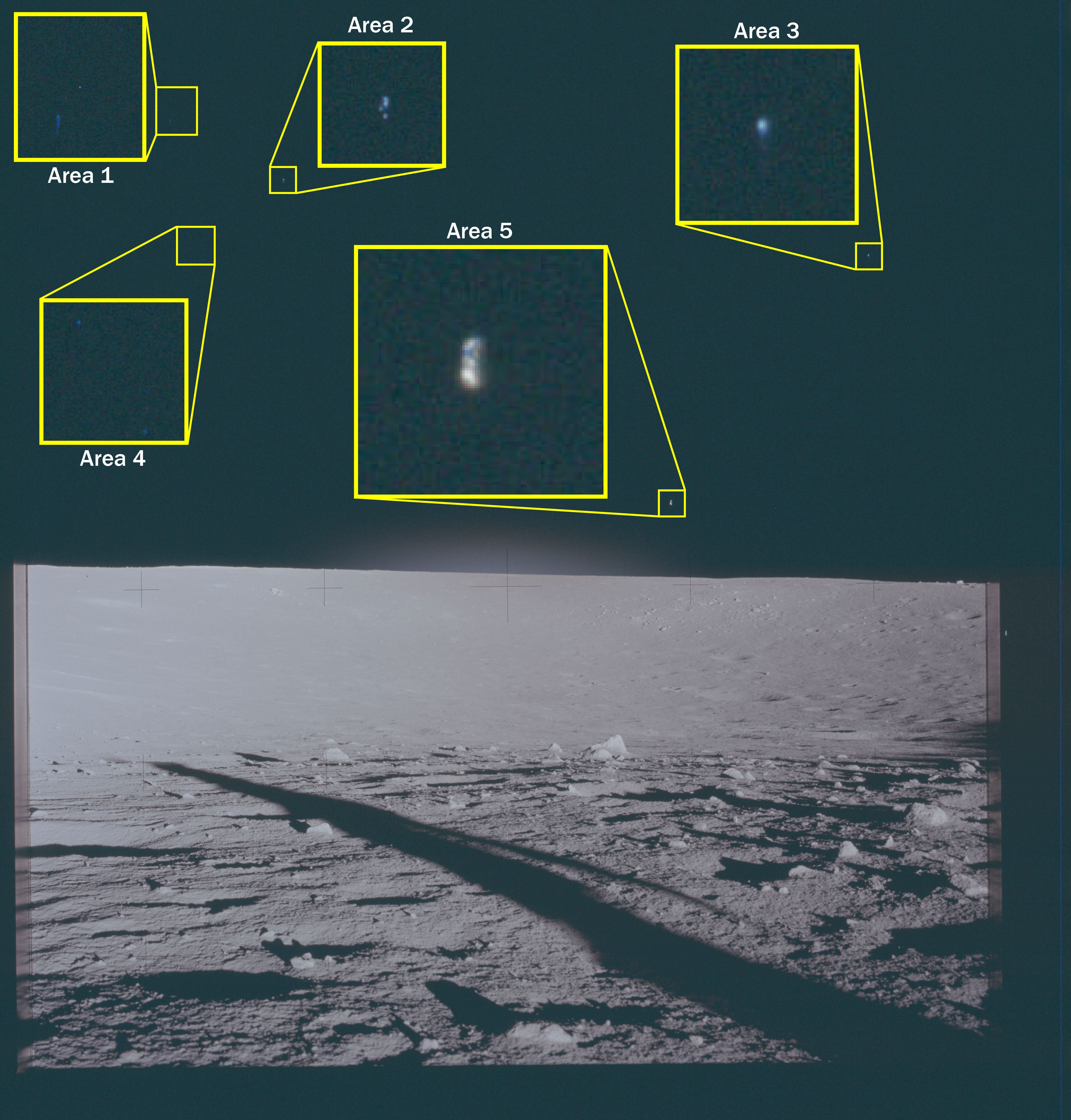 Five ‘unidentified phenomena’ were photographed from the Apollo 12 landing site on the moon’s surface