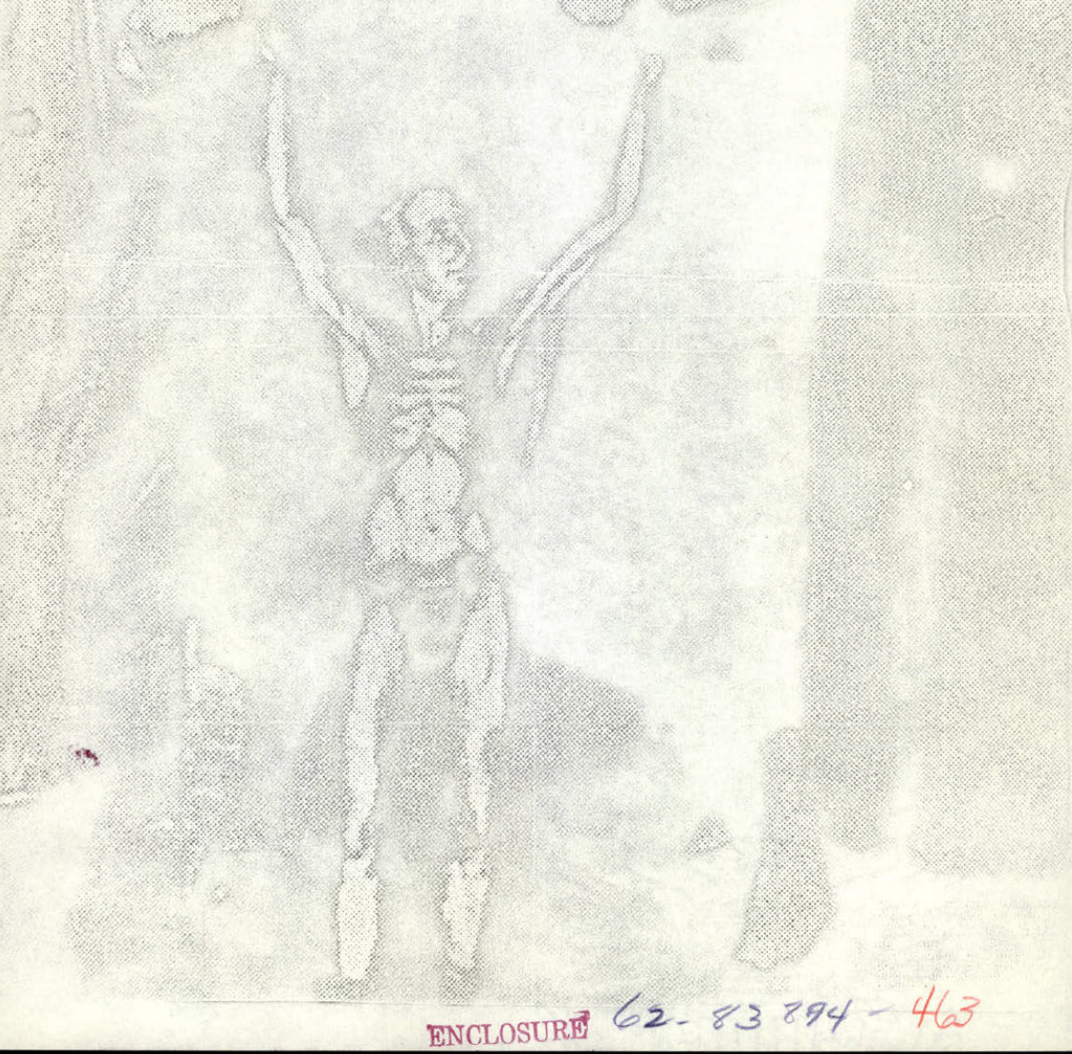 A Virginia man wrote to the FBI asking them to comment on an image, which appears to show a figure raising its arms and looking toward the sky