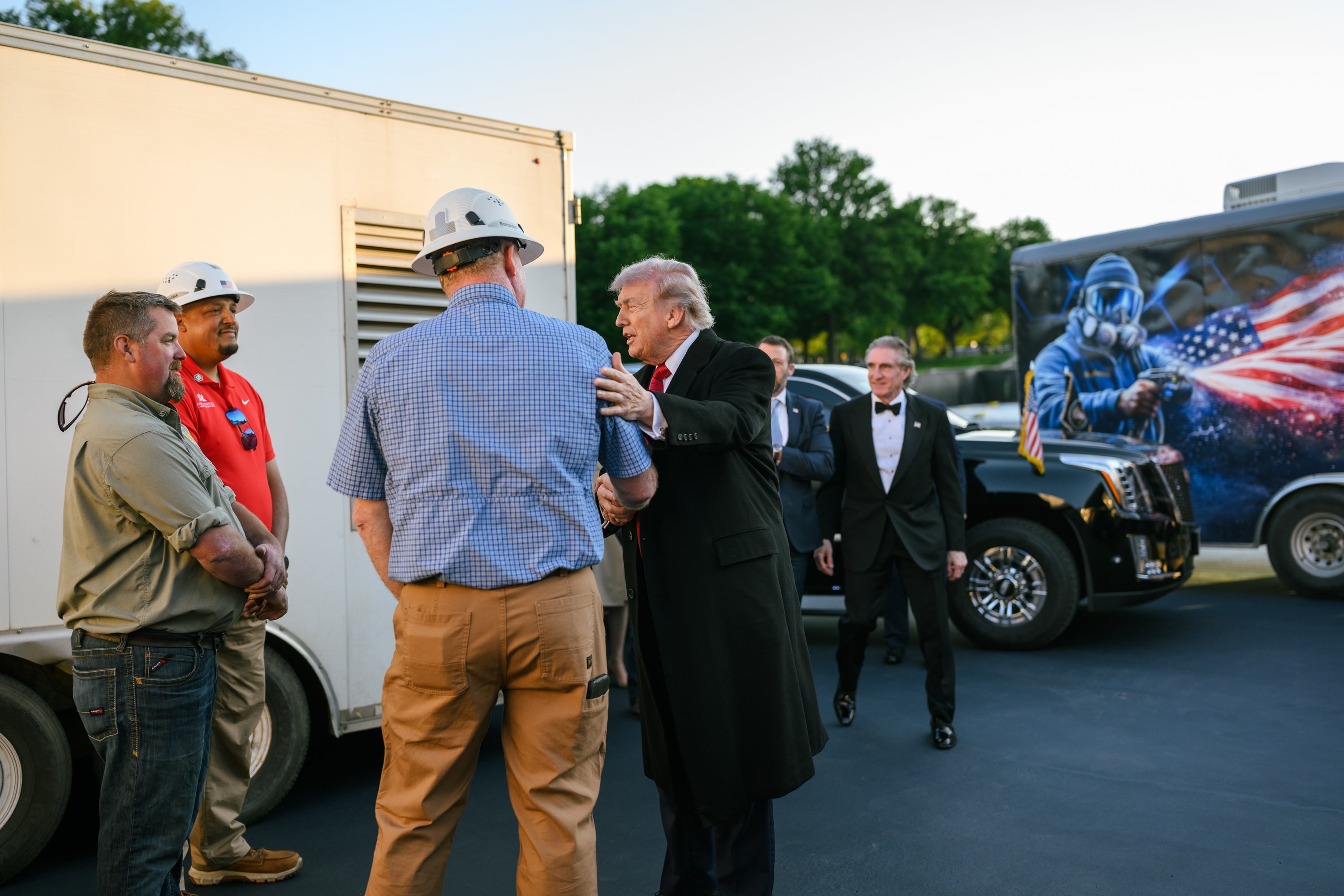 Trump asked the workers on site if they think Iran should have a nuclear weapon, and they responded with a resounding ‘no’