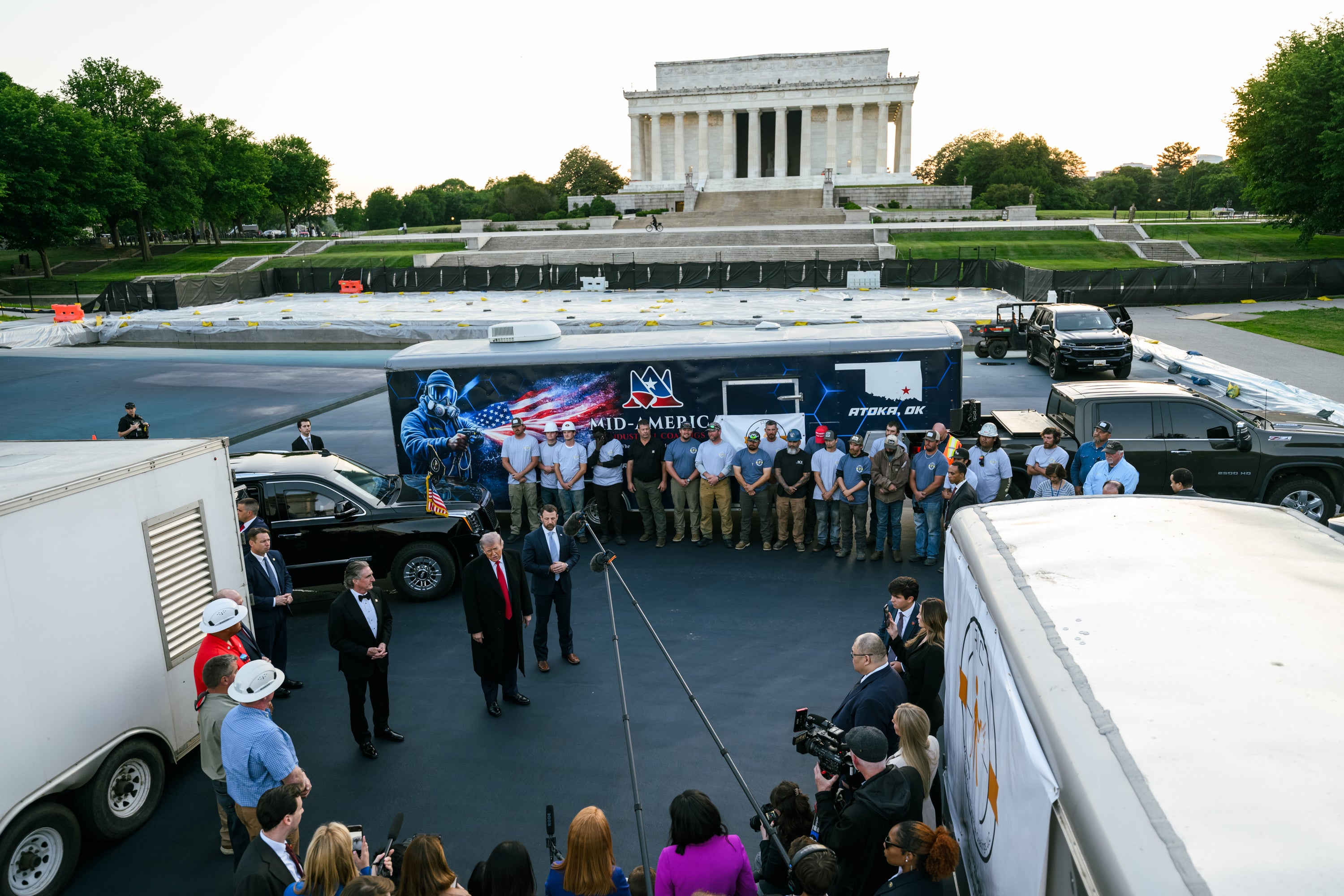 The reflecting pool makeover is the latest project Trump has taken on to beautify Washington as he sees fit