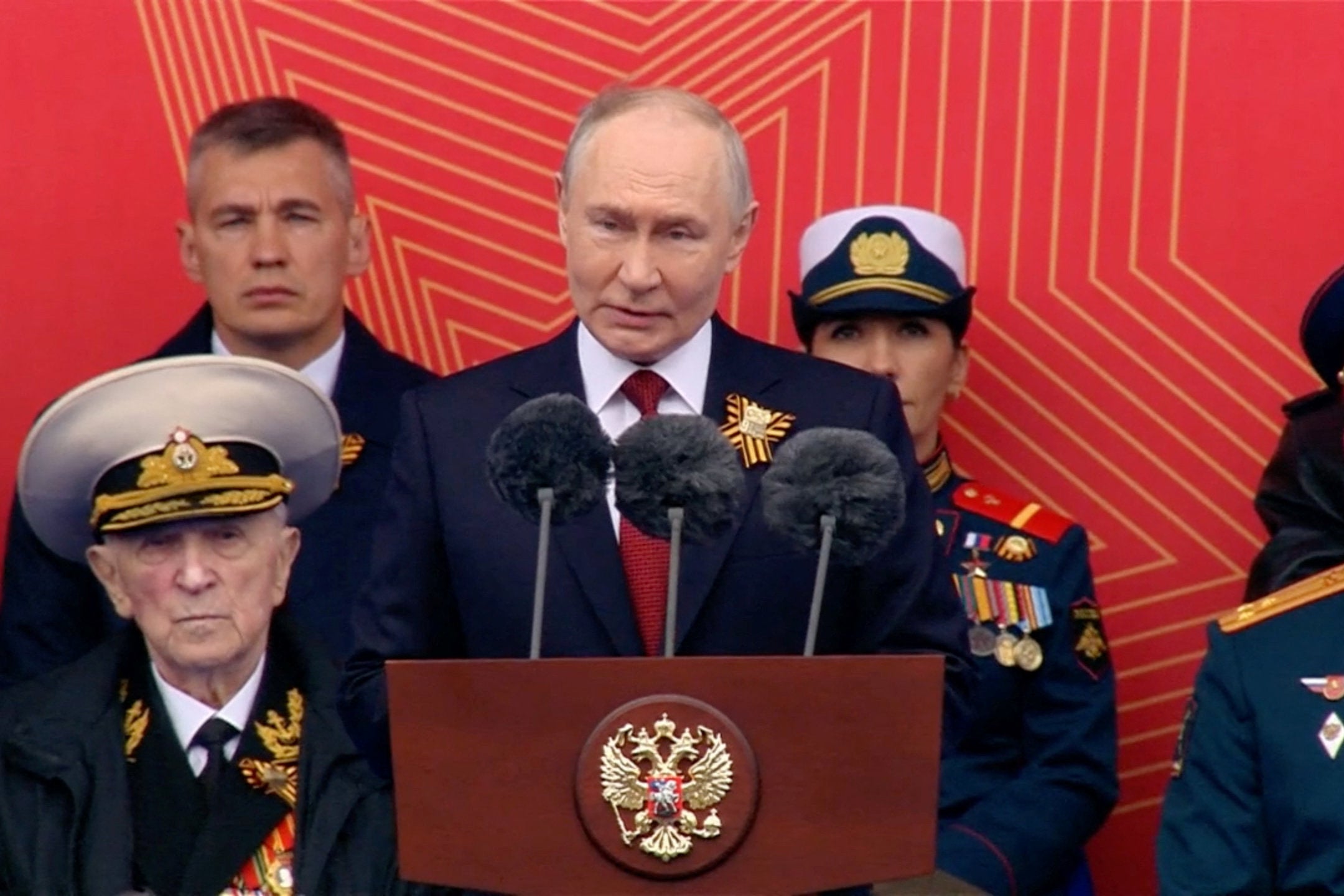 Ukraine - Russia war latest : Putin claims conflict  coming to an end  after scaled - back Victory Day parade