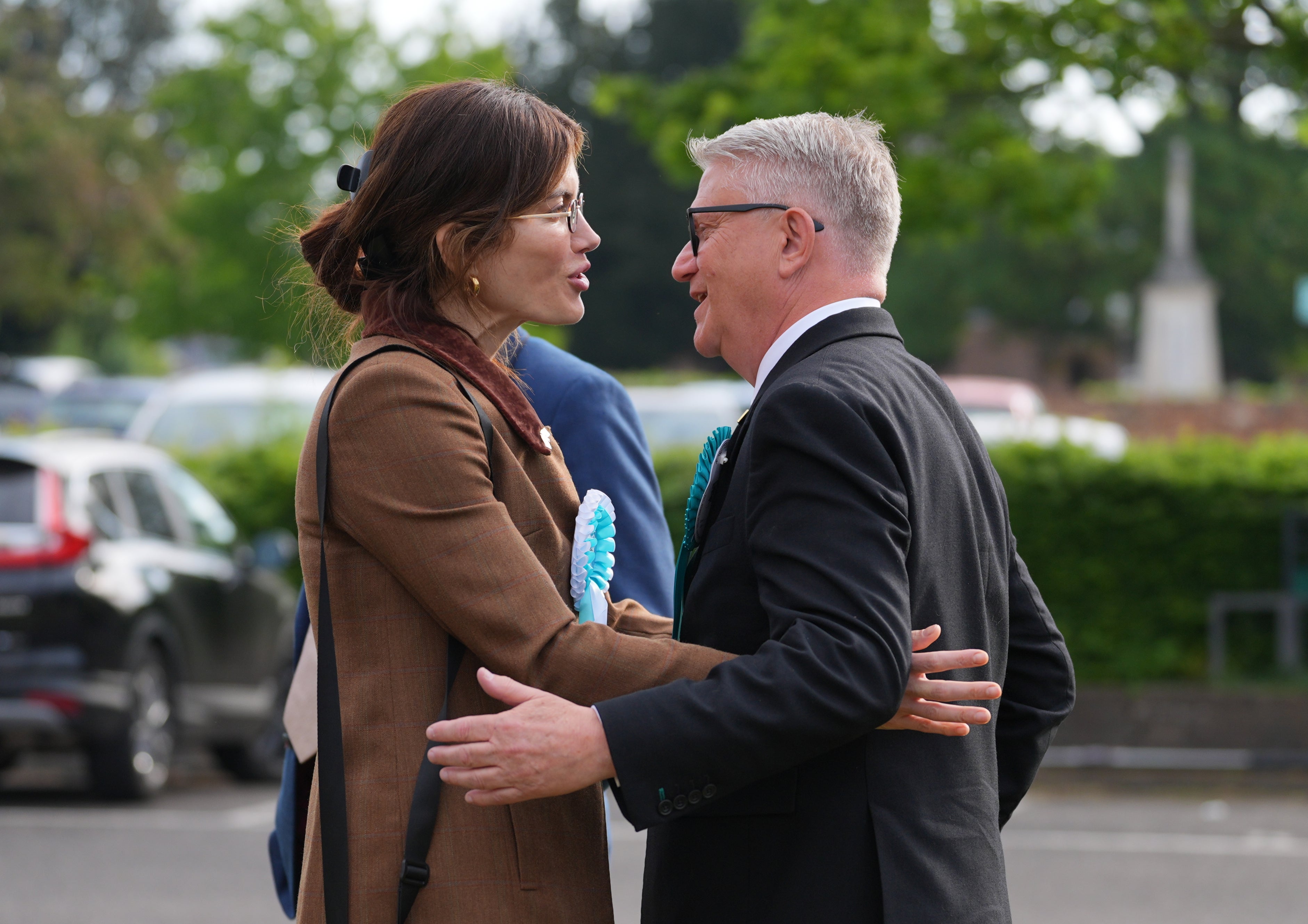 Laila Cunningham celebrated with Romford MP Andrew Rosindell as the party took Havering