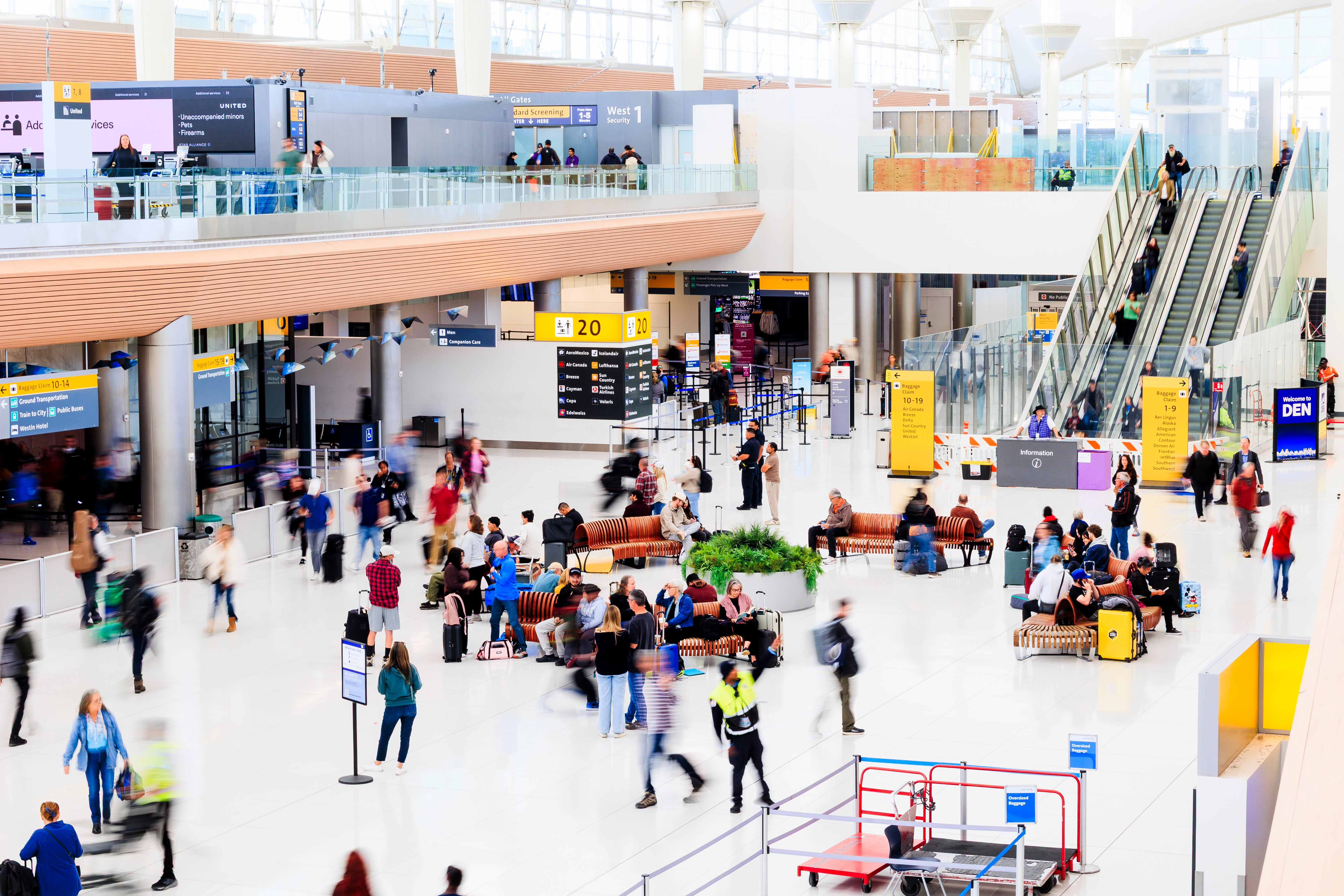Airport officials said 12 people suffered minor injuries during the evacuation, and five were taken to local hospitals