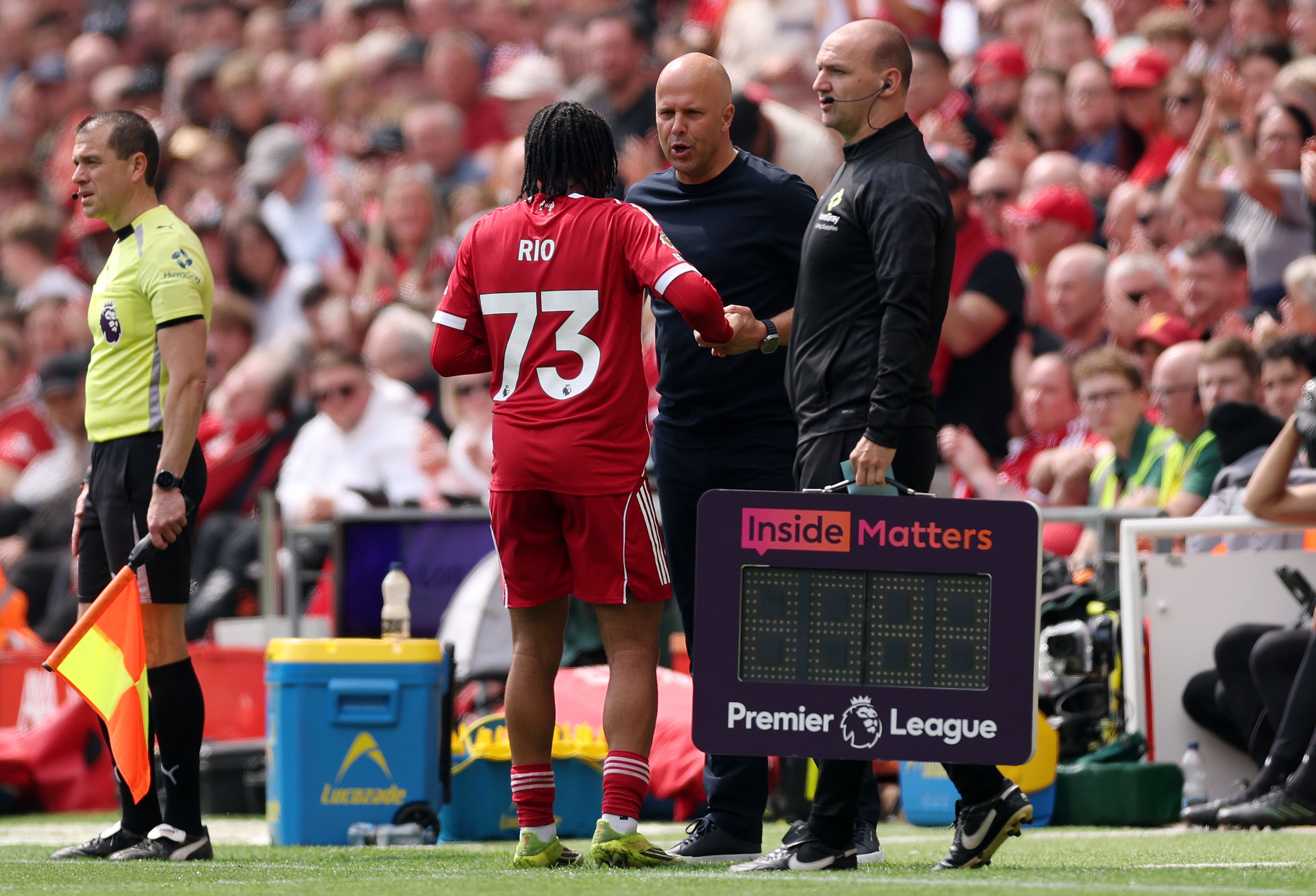 Slot explained that Ngumoha had cramp