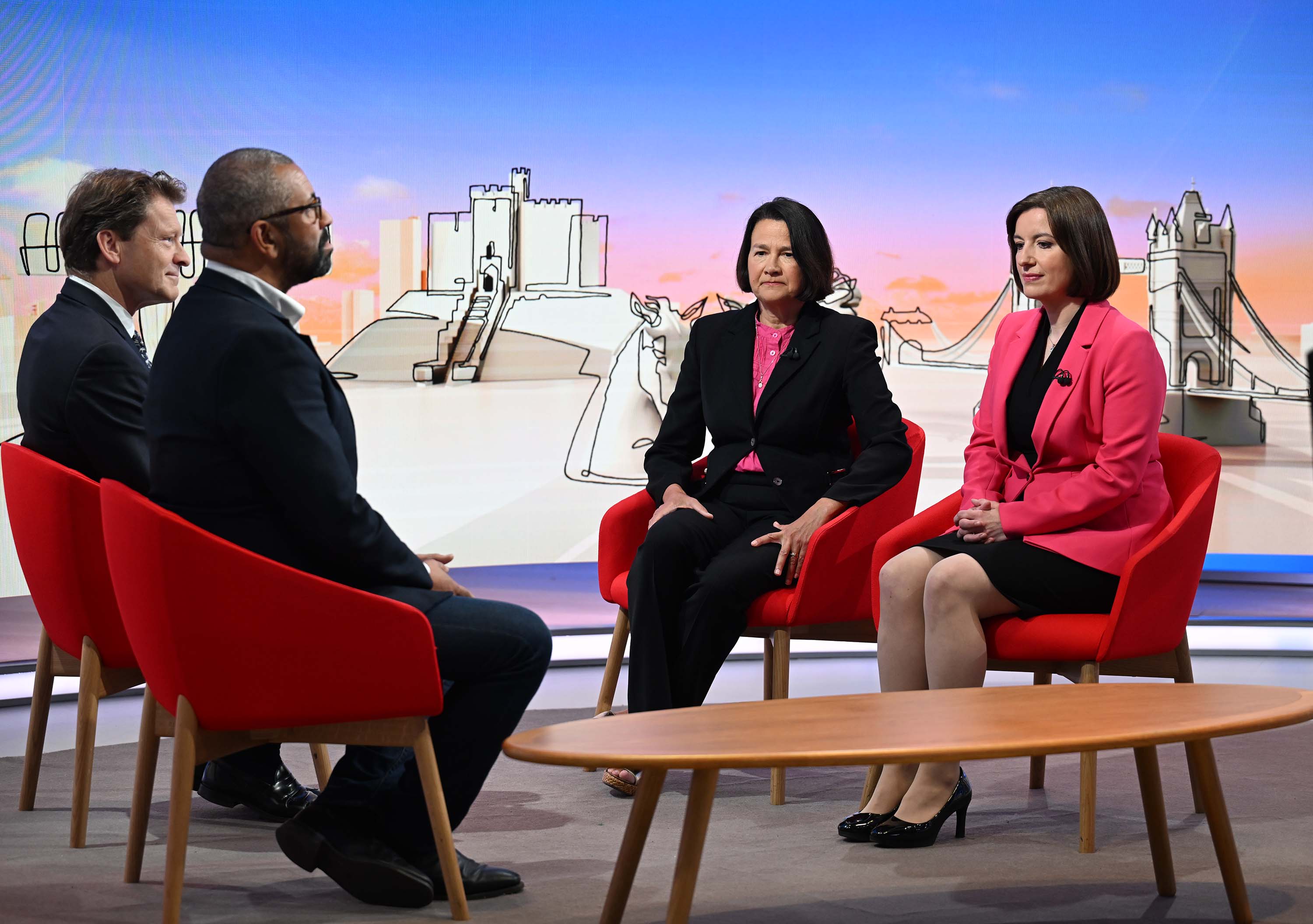 Catherine West (left) on the BBC's Sunday with Laura Kuenssberg