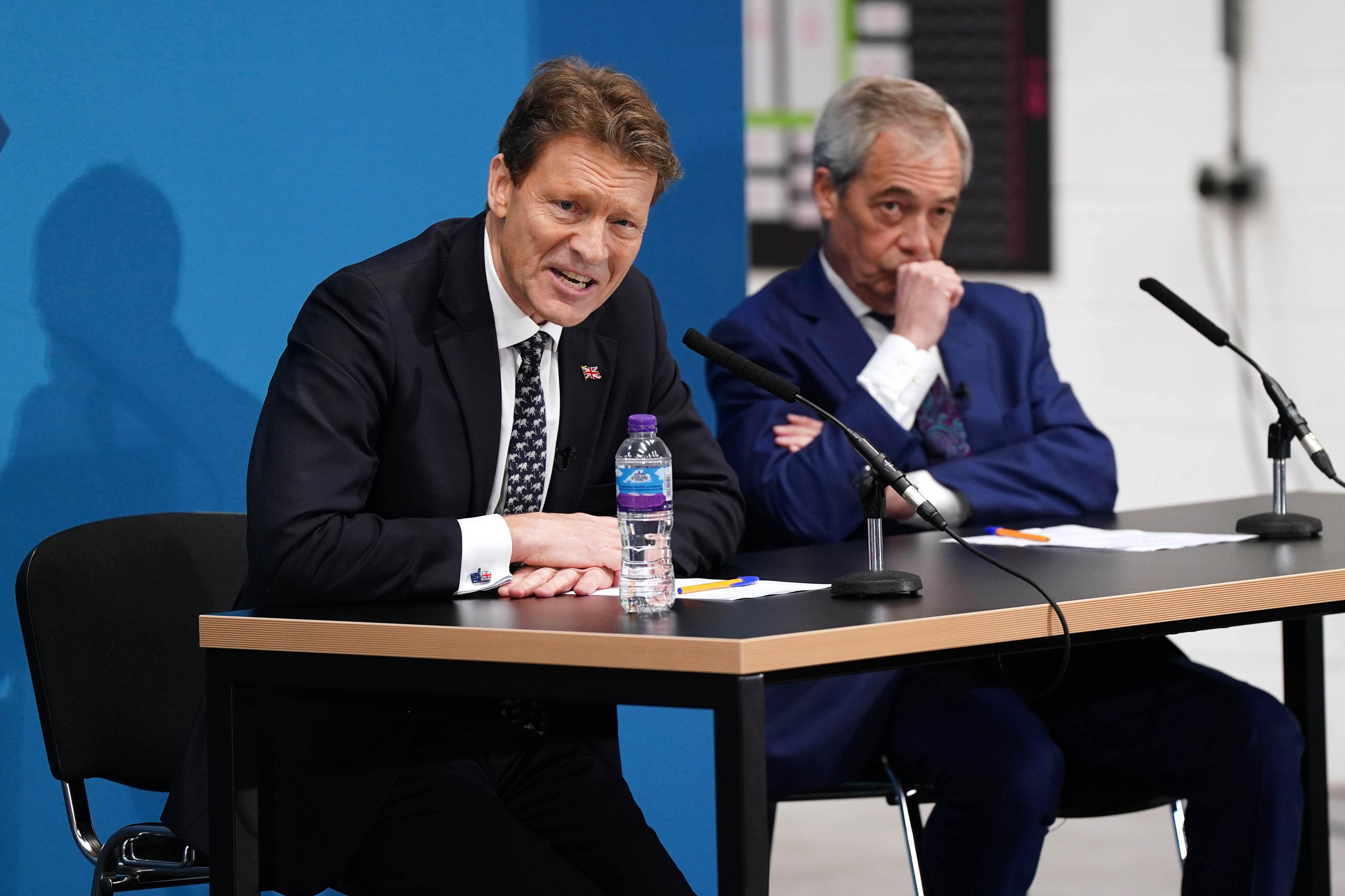 Reform UK deputy leader Richard Tice and leader Nigel Farage (Jacob King/PA)
