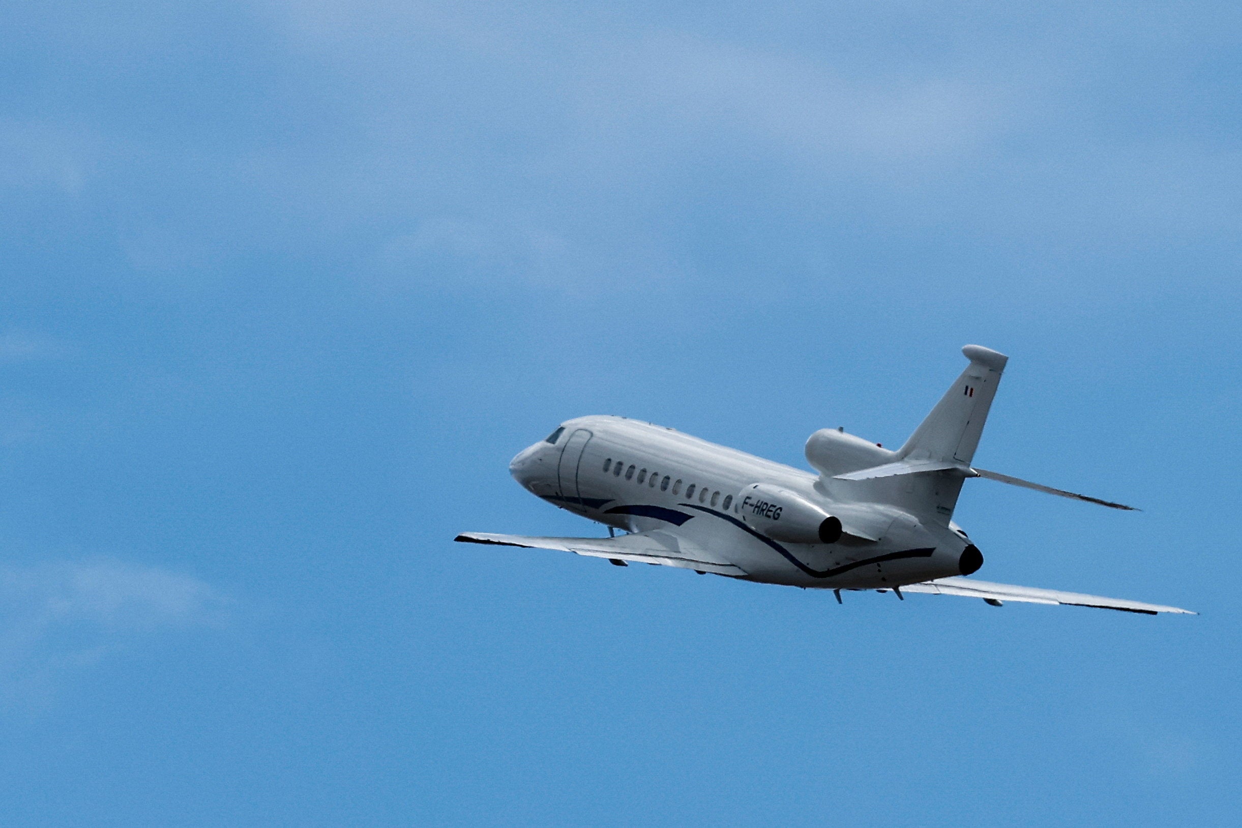 A French plane carrying passengers of the cruise ship MV Hondius takes off from Tenerife Sud airport