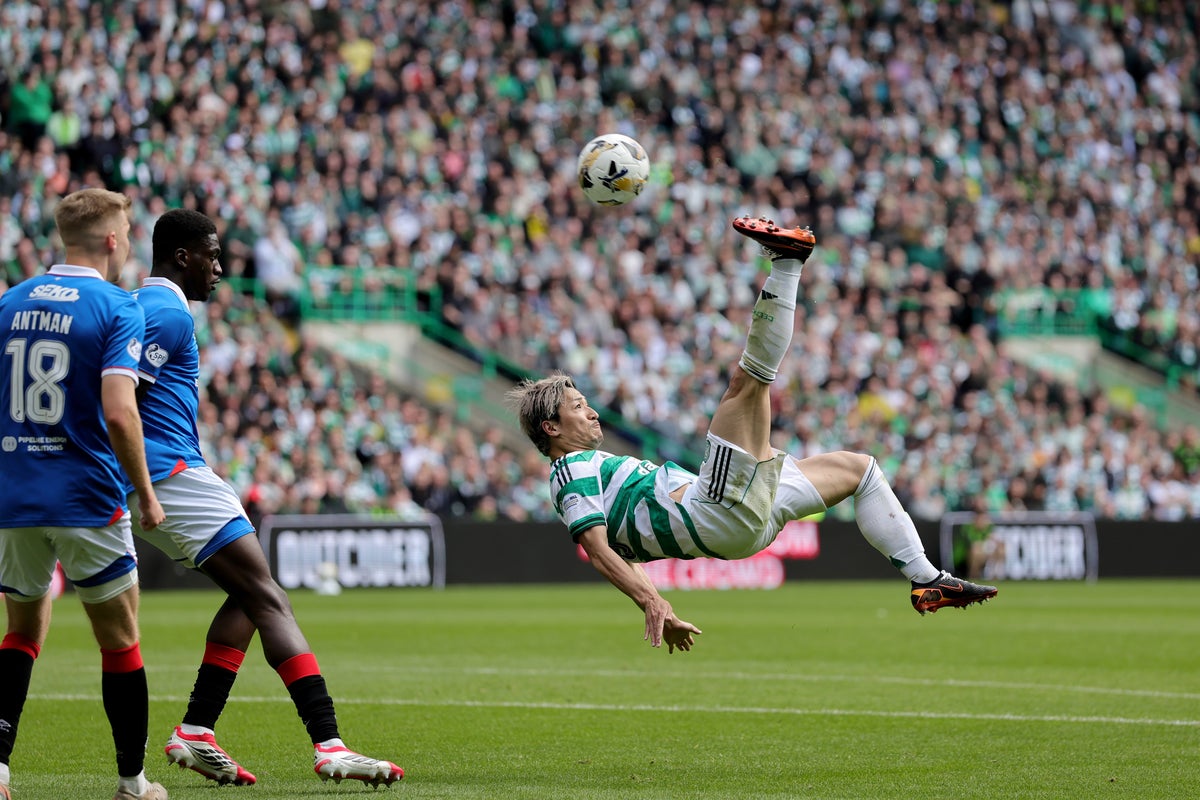 Daizen Maeda scores one of the great Old Firm goals as Celtic close gap on Hearts