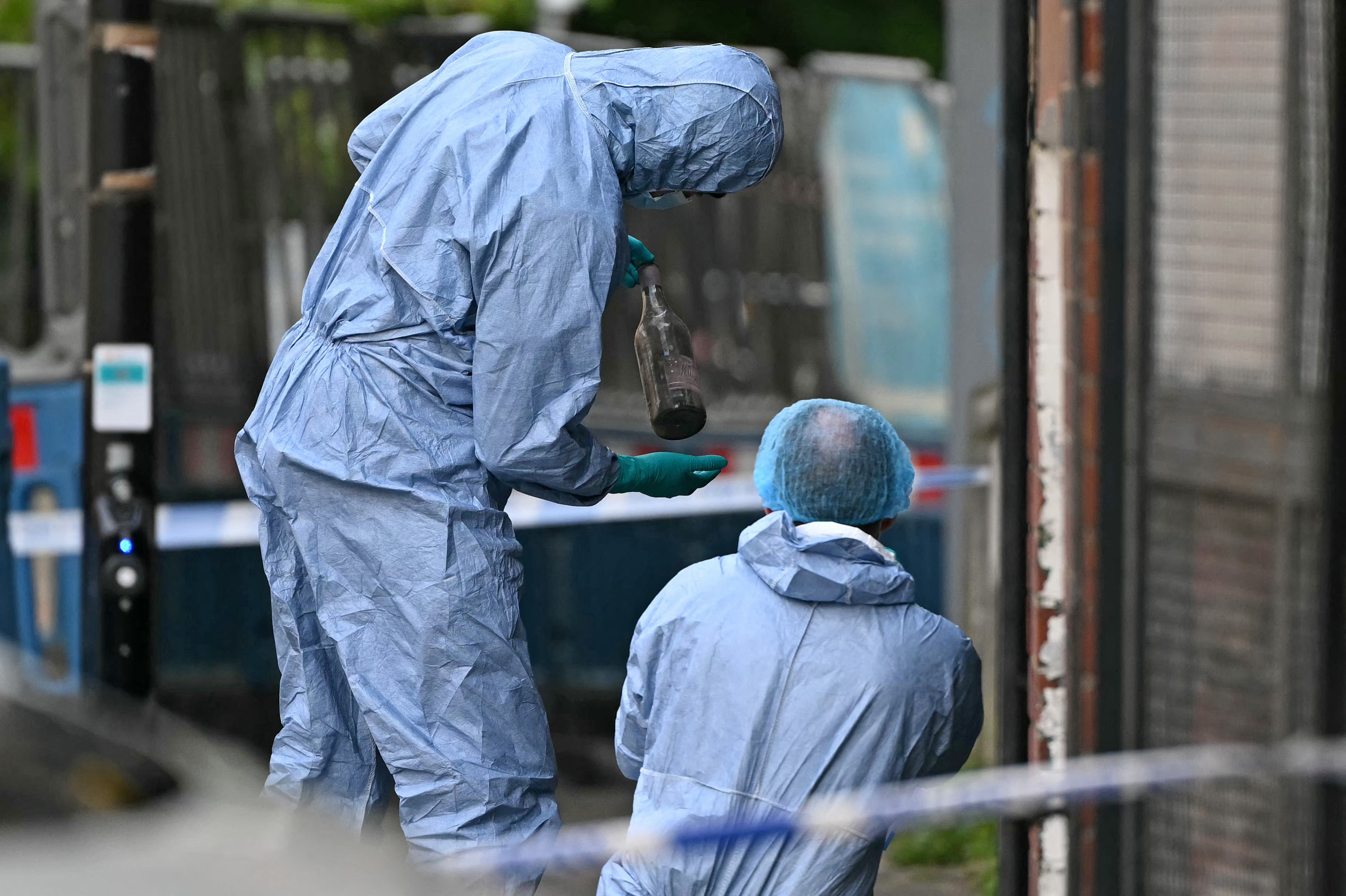 2 people were detained after the arson attack