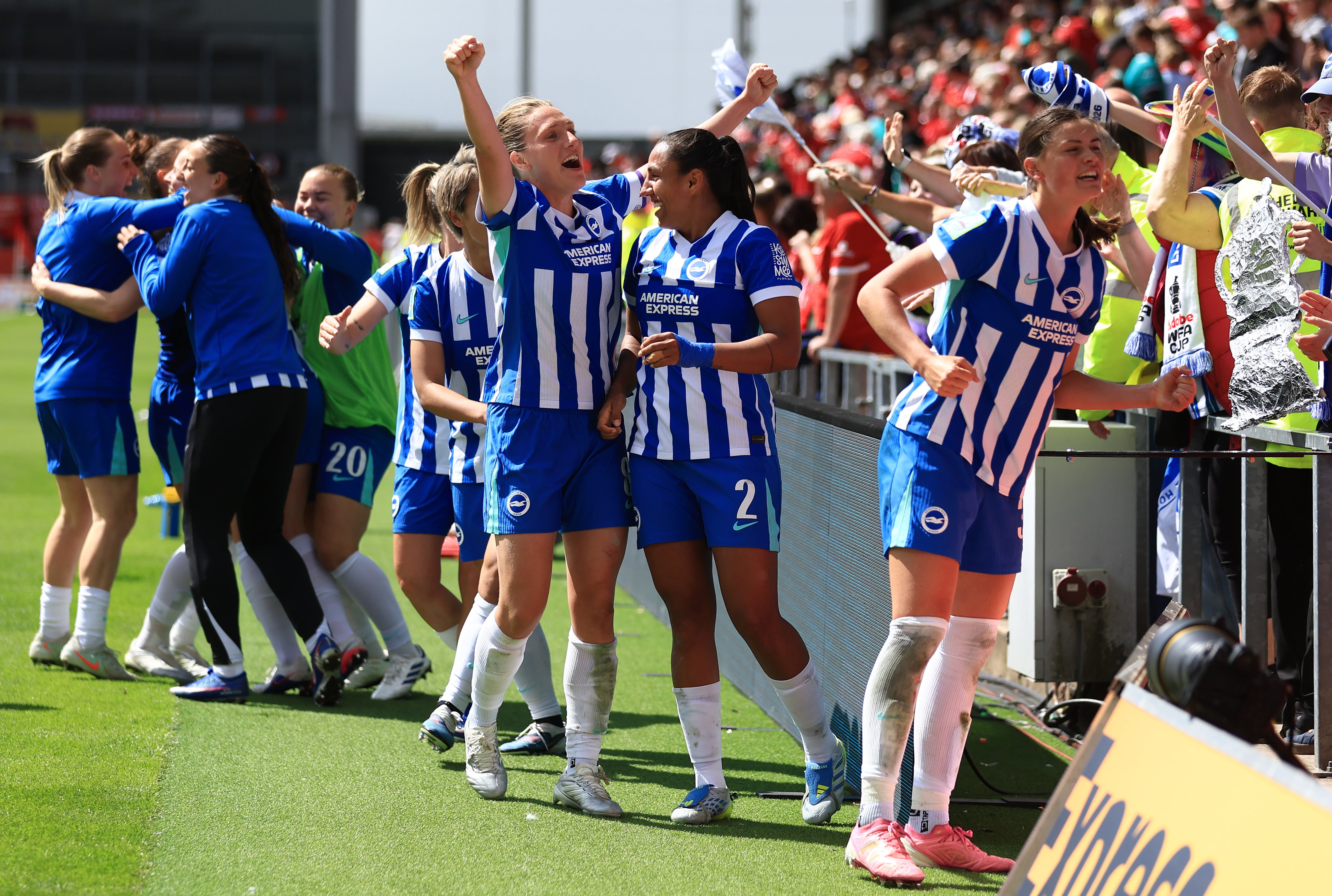 Brighton are off to Wembley after beating Liverpool 3-2