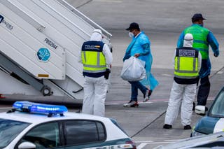 Passengers bound for the Netherlands are now boarding a plane