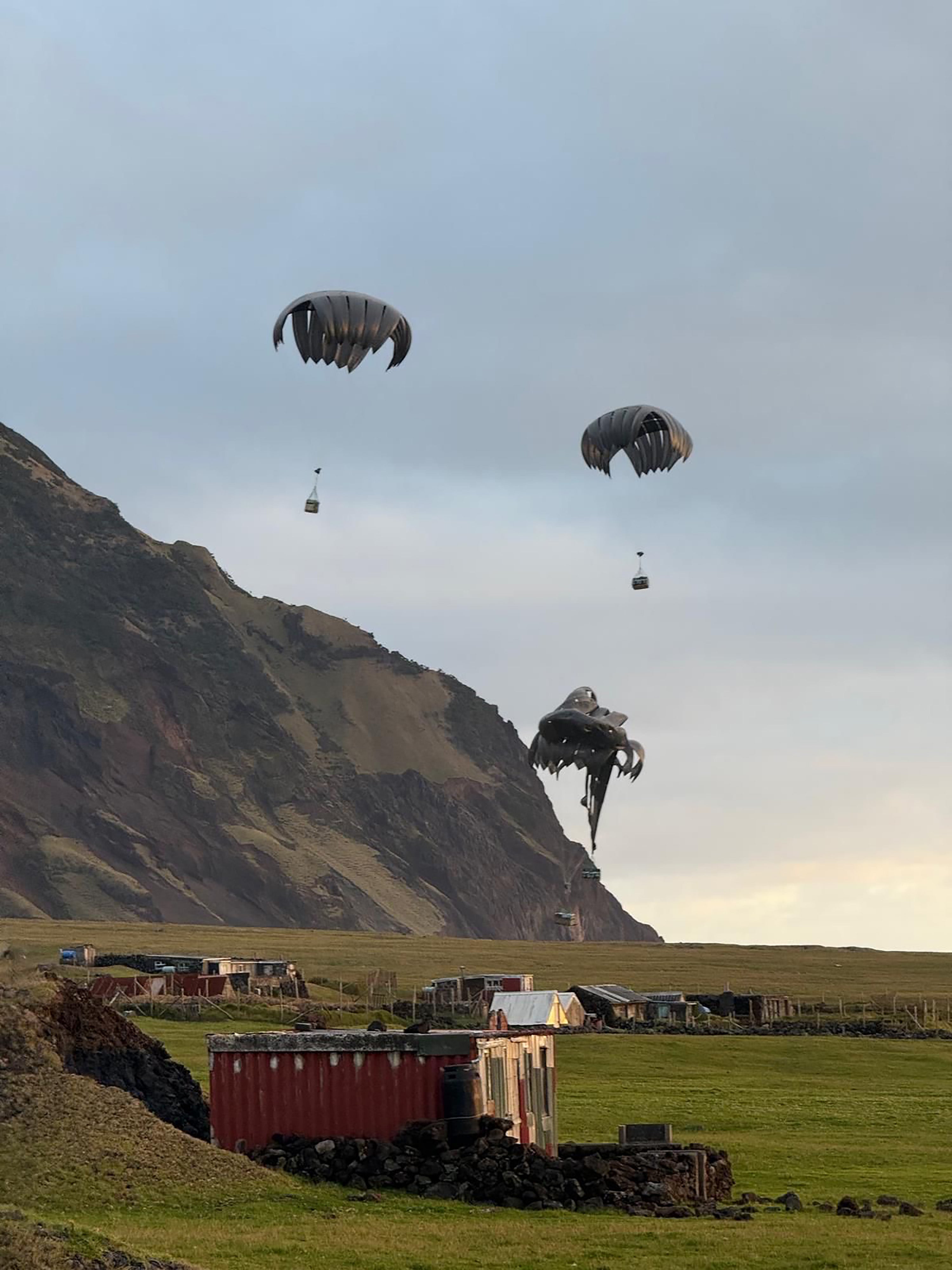 Paratroopers and medics delivered aid to a Briton on Tristan da Cunha