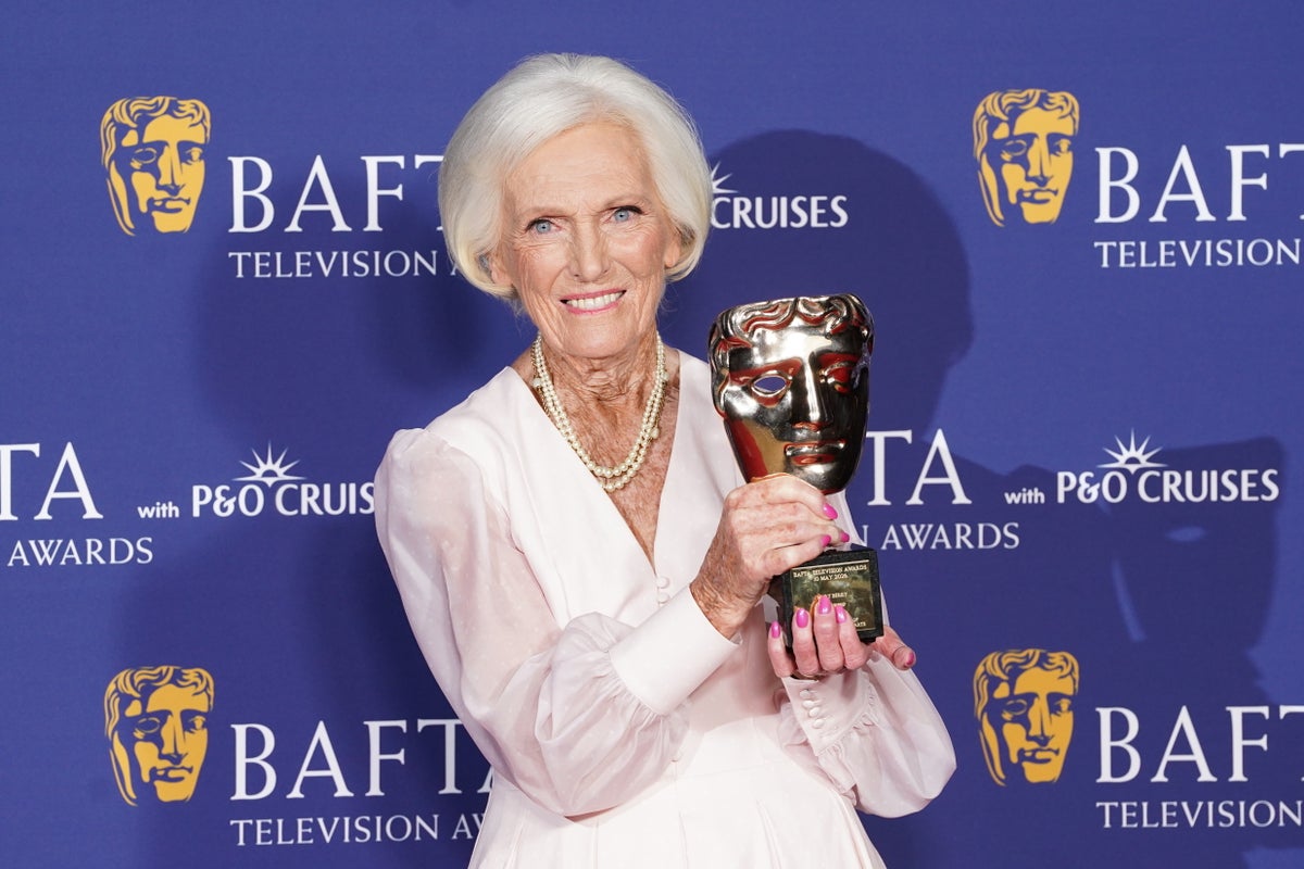 Mary Berry describes BBC as her &lsquo;home&rsquo; during Bafta fellowship speech
