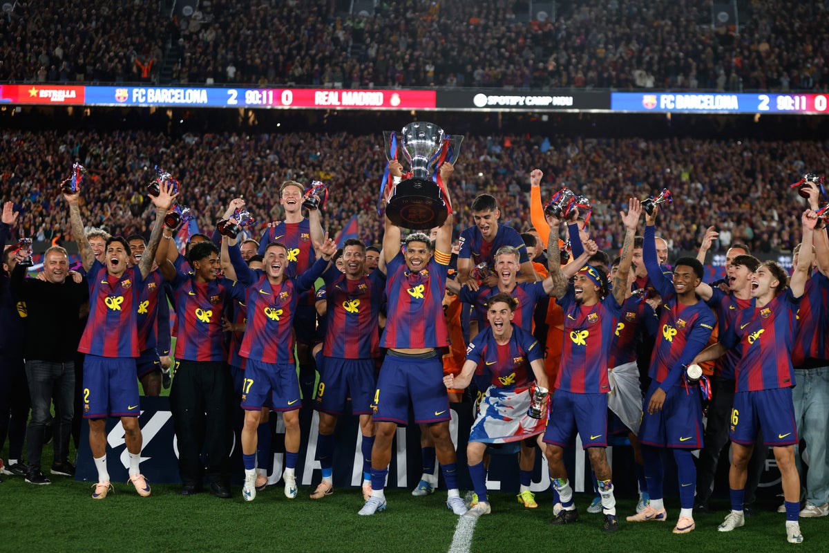 Watched by its grieving coach, Barcelona retains Spanish league title by beating rival Real Madrid – UK Times