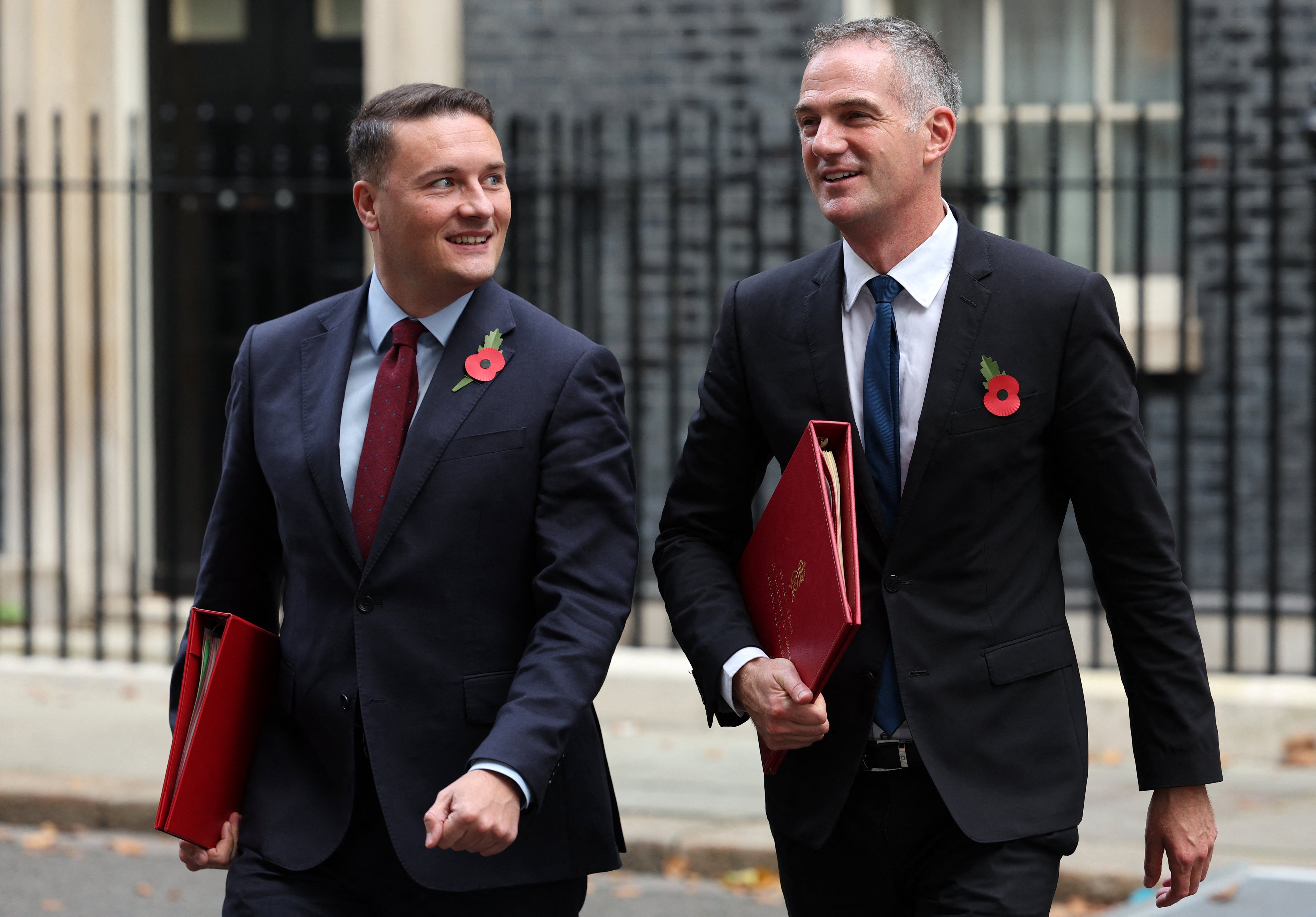 Peter Kyle (right) said Wes Streeting (left) spent his weekend at the cinema and not launching a leadership bid