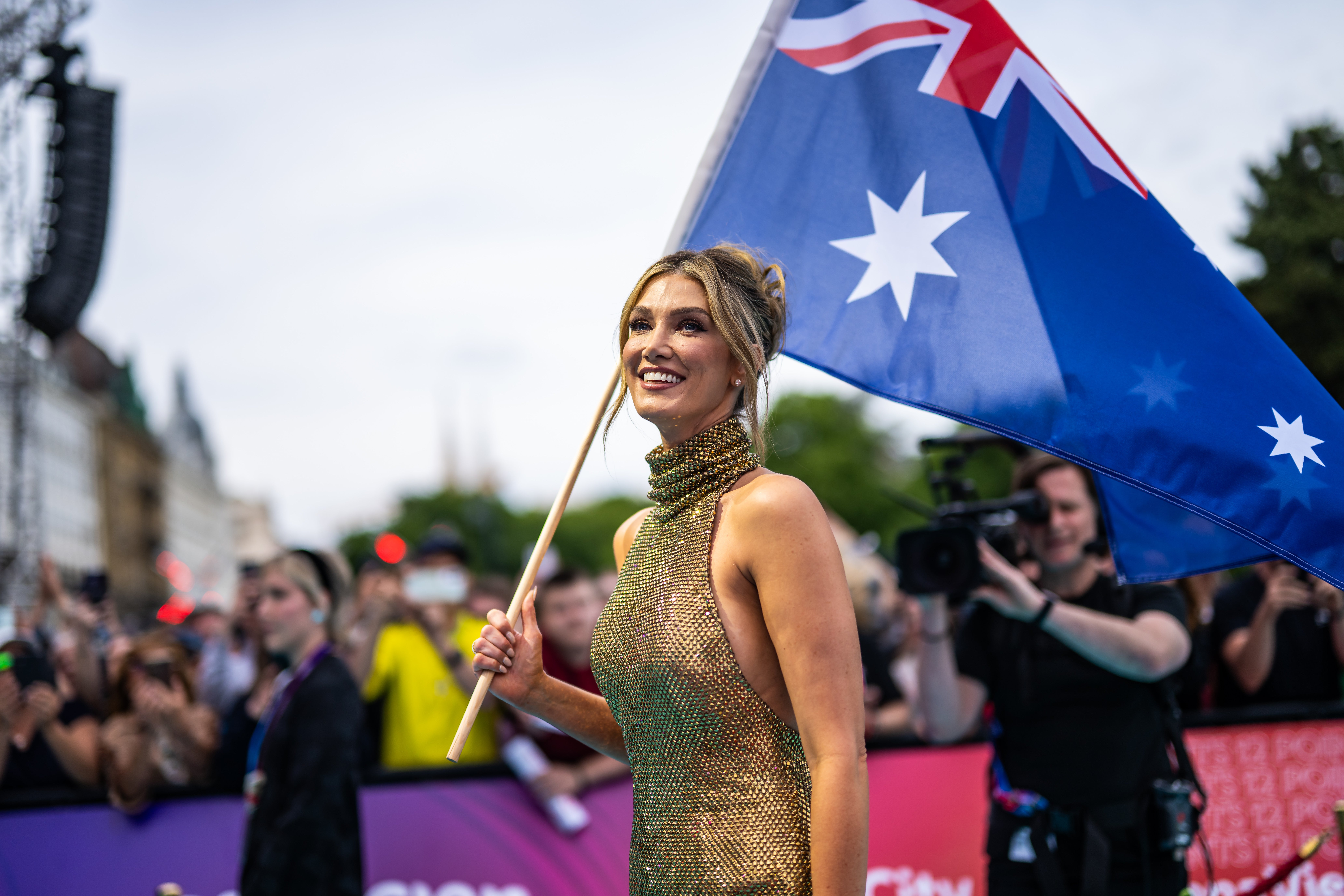 Delta Goodrem arrives in Vienna for the 2026 Eurovision Song Contest