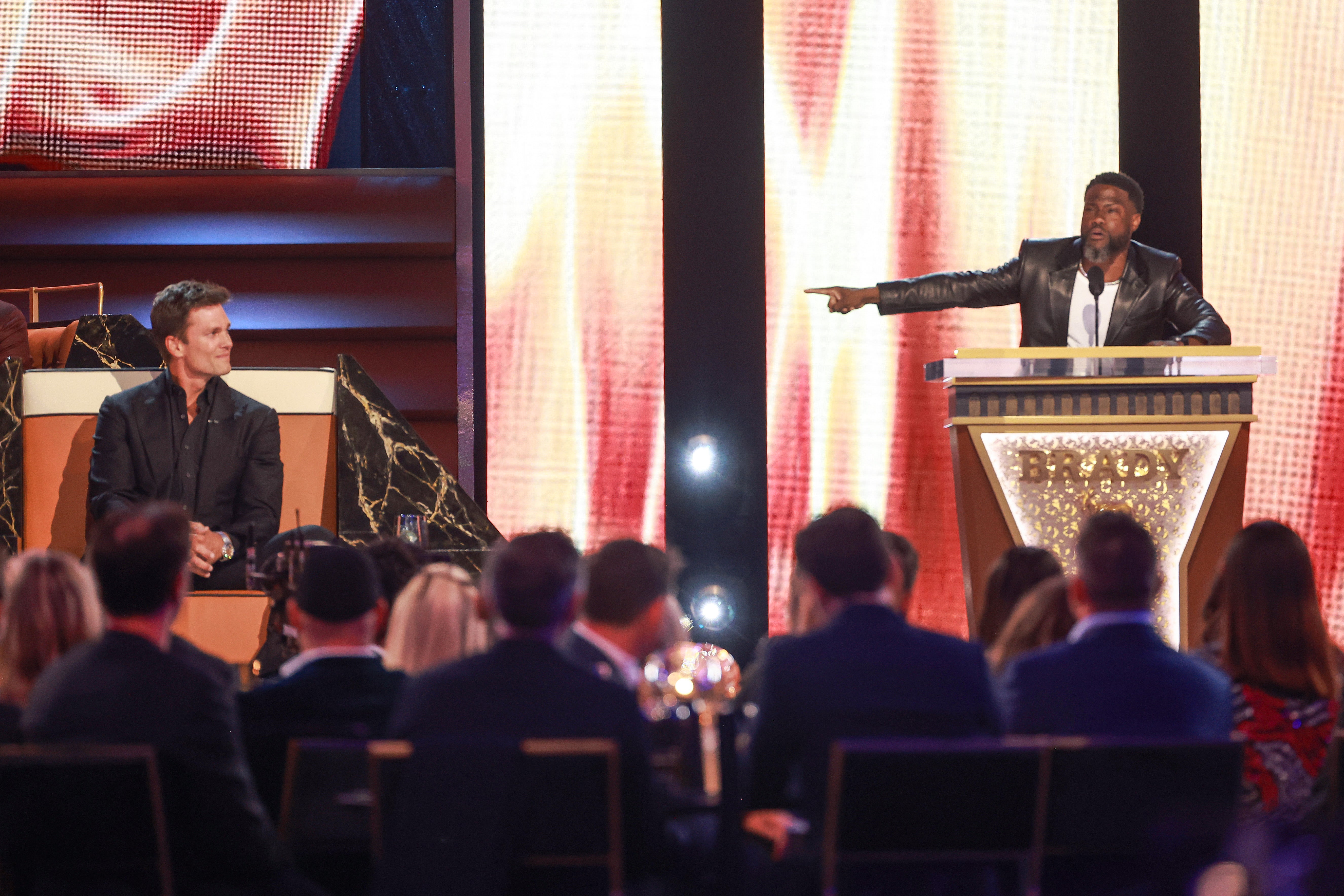 Kevin Hart at Tom Brady's roast in 2024