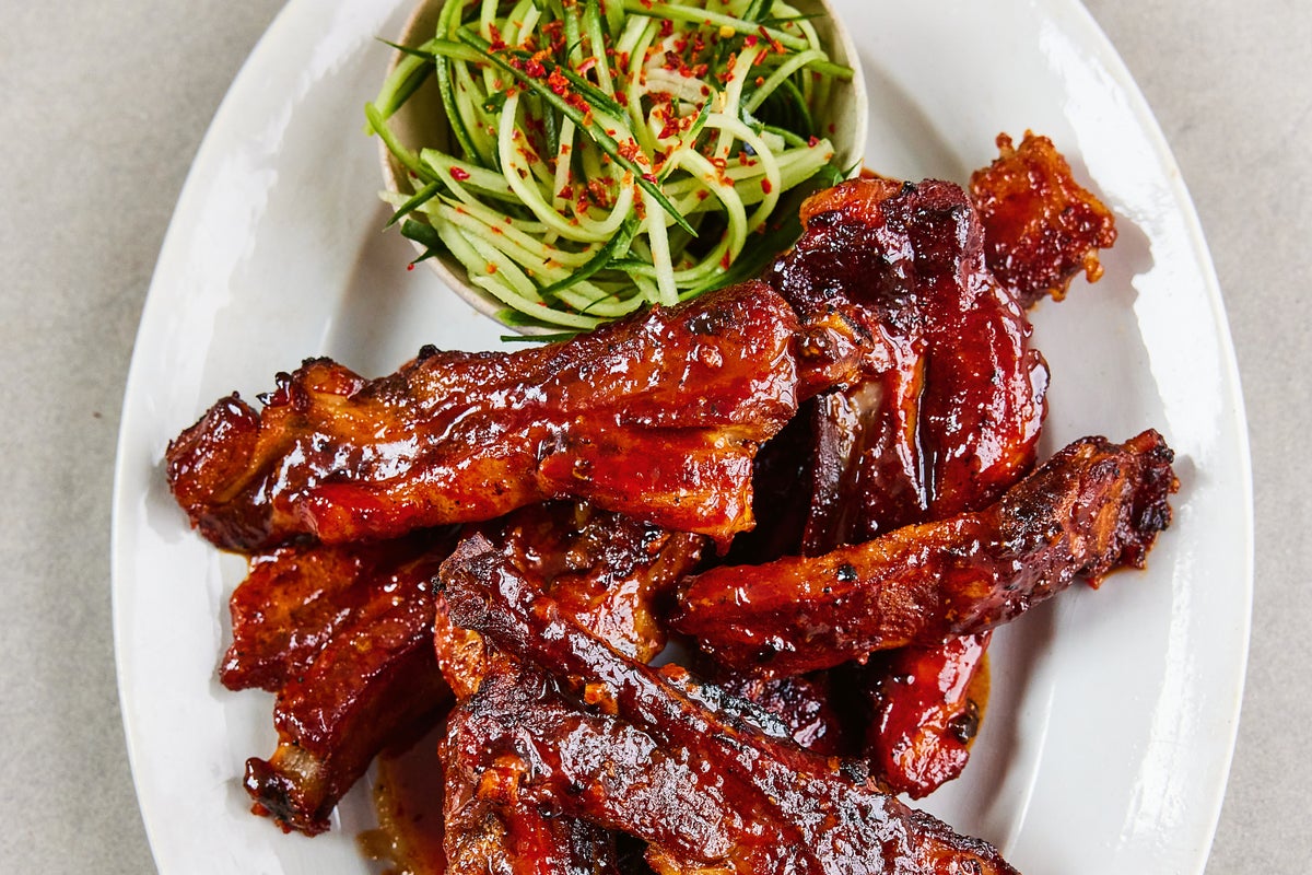 Slow-cooked, sticky-glazed pork ribs go with cucumber slaw in Sam Way’s recipe – UK Times