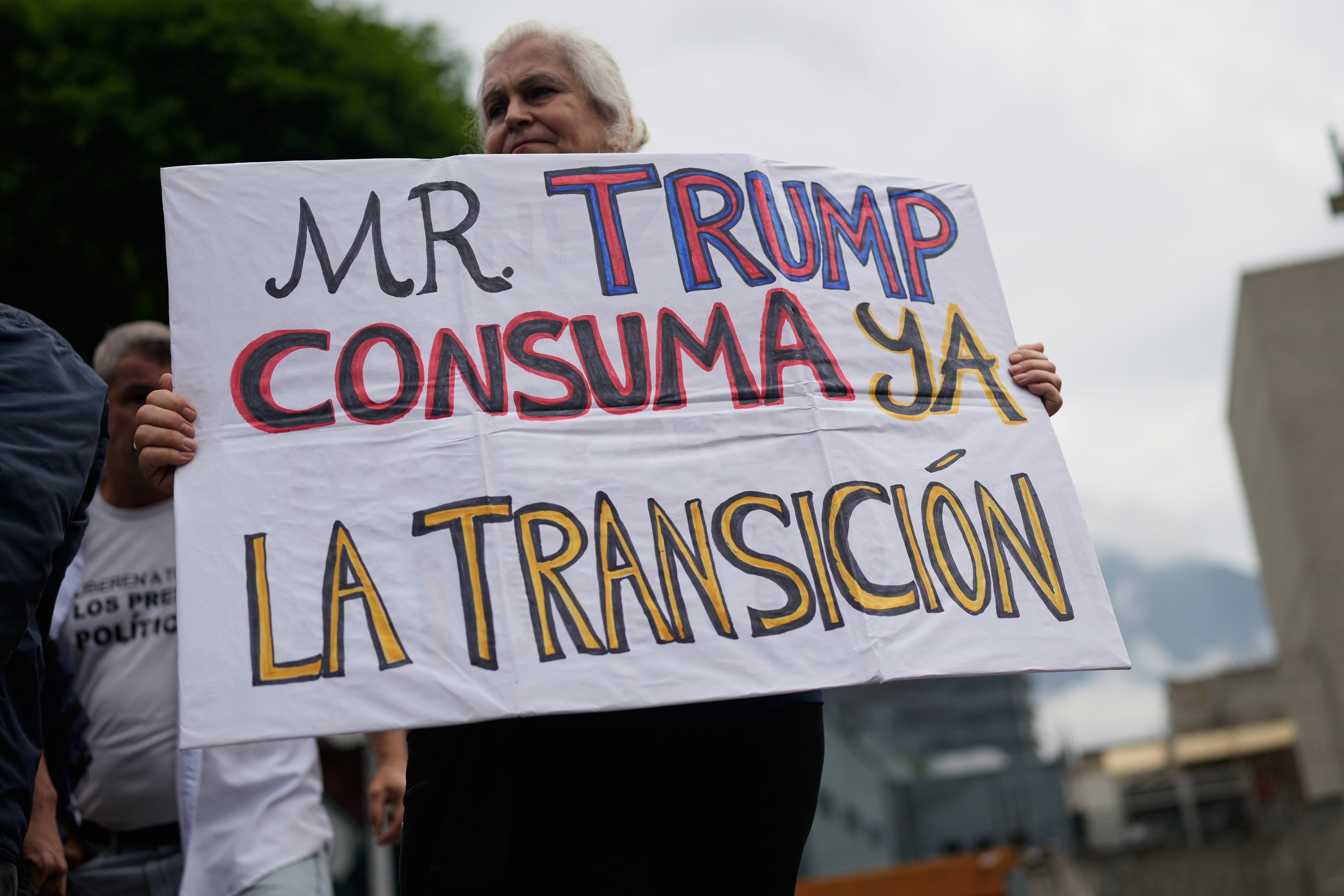 Protesters in Caracas called on Trump to ‘complete the transition now’ in demonstrations demanding democratic elections after Maduro’s arrest