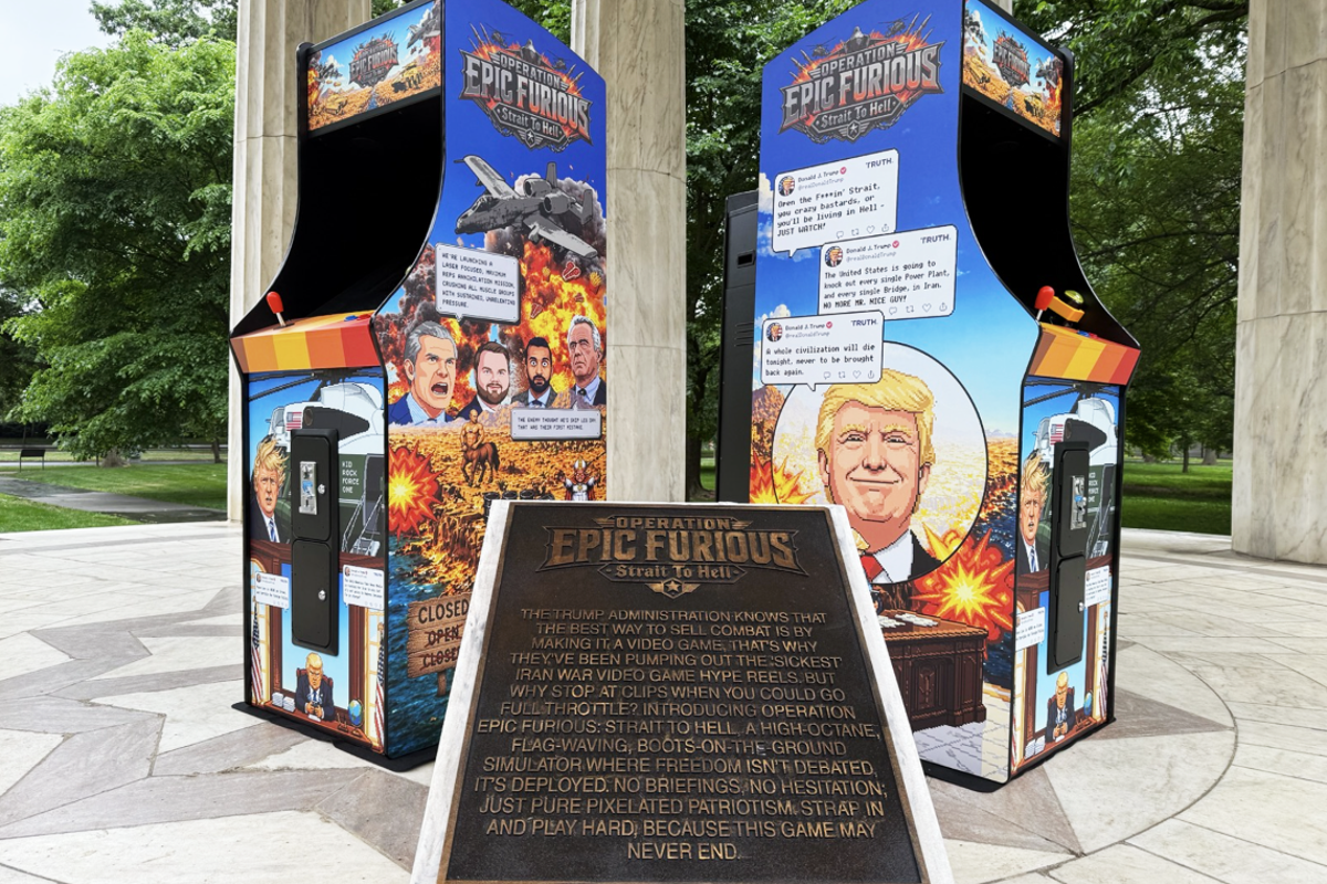 Group behind Trump-Epstein statue has a new DC monument - an arcade game that makes fun of the president
