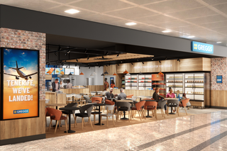 An artist’s impression of the new Greggs at Tenerife South airport. (Greggs/PA)