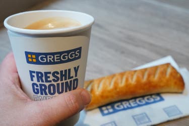 <p>Greggs said the location made it the ‘perfect way to round off a trip without breaking the bank’</p>
