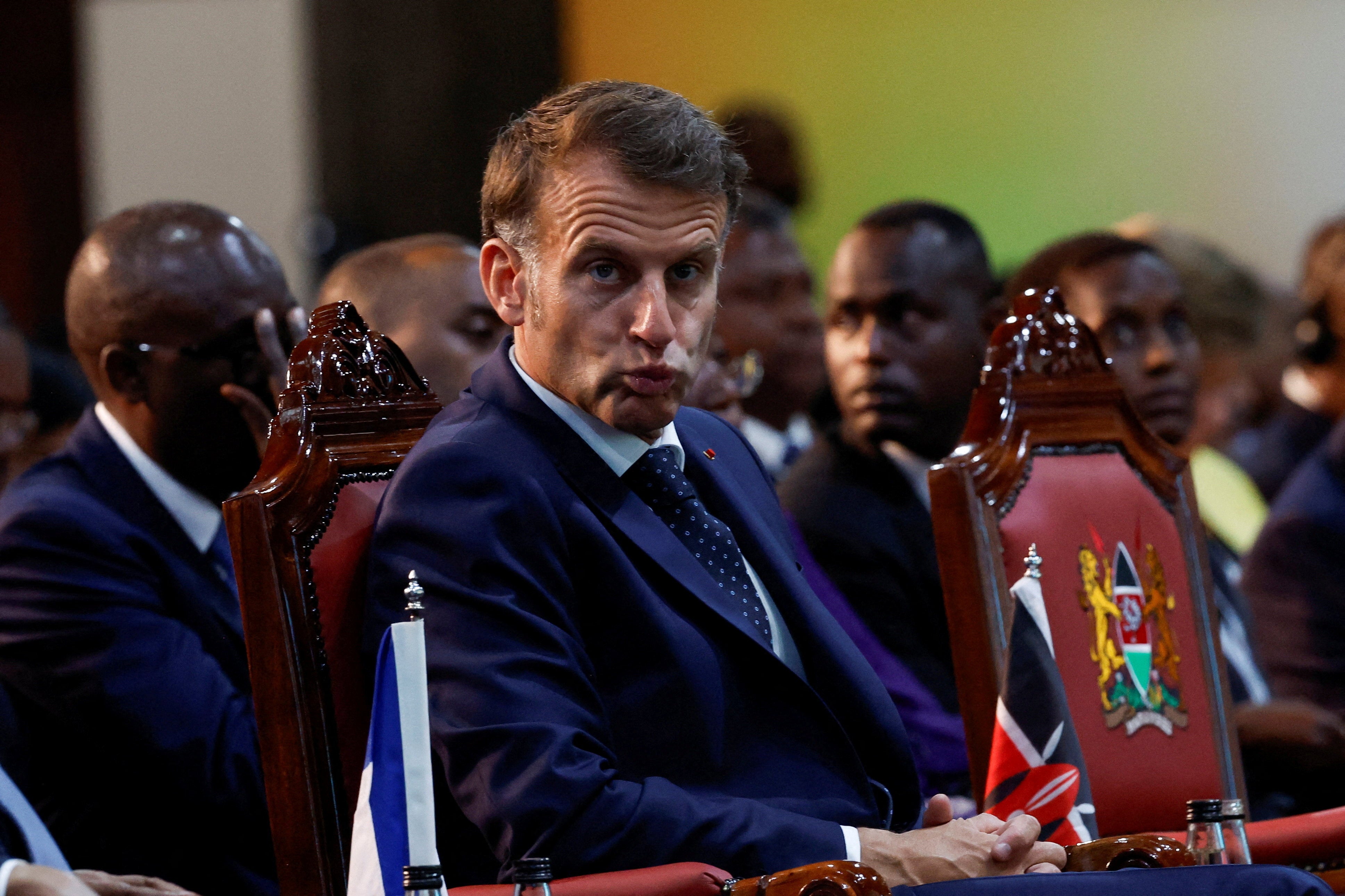 Emmanuel Macron told guests to find other rooms if they wanted to hold ‘bilateral’ meetings