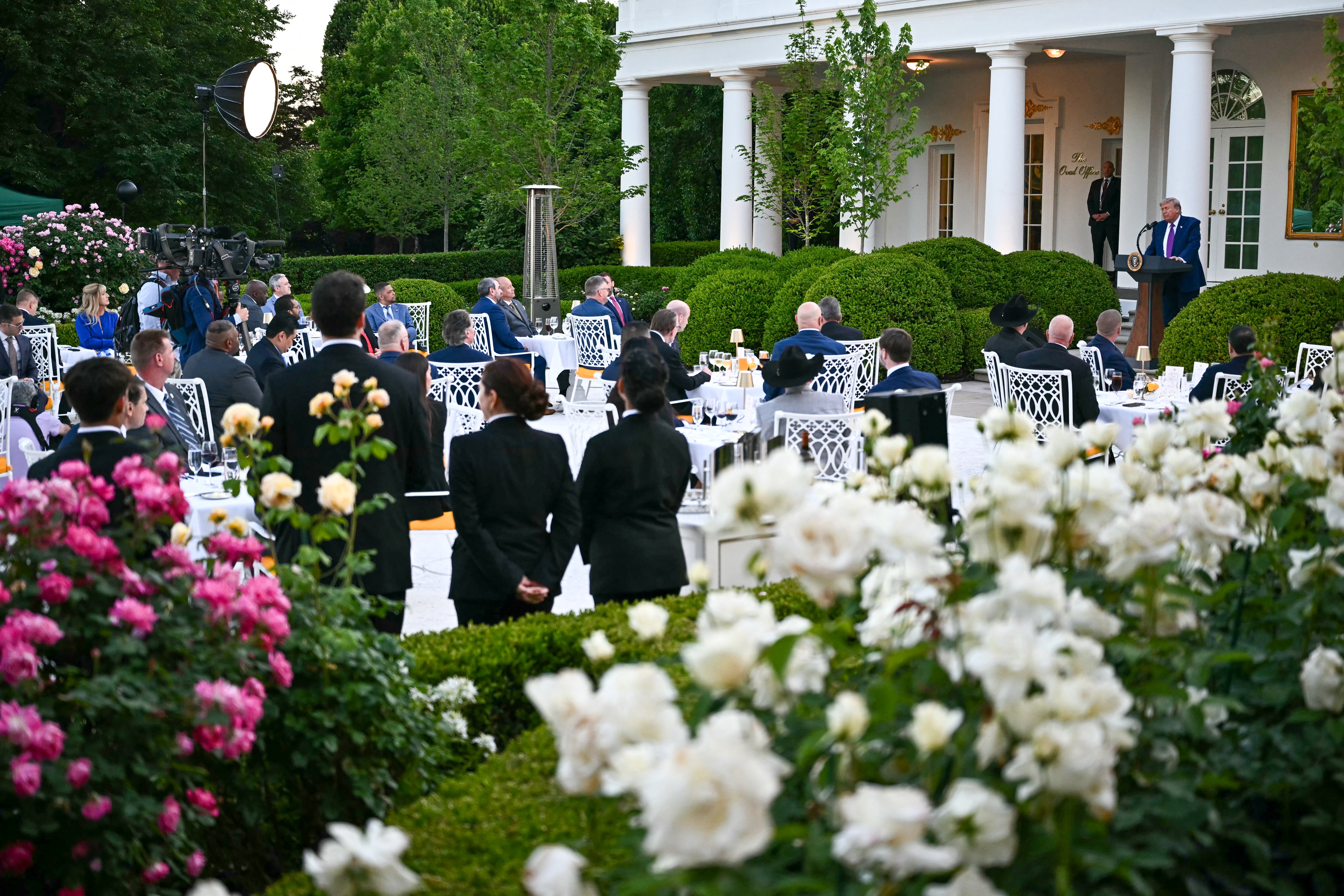 Trump made the remarks during a speech honoring Police Week