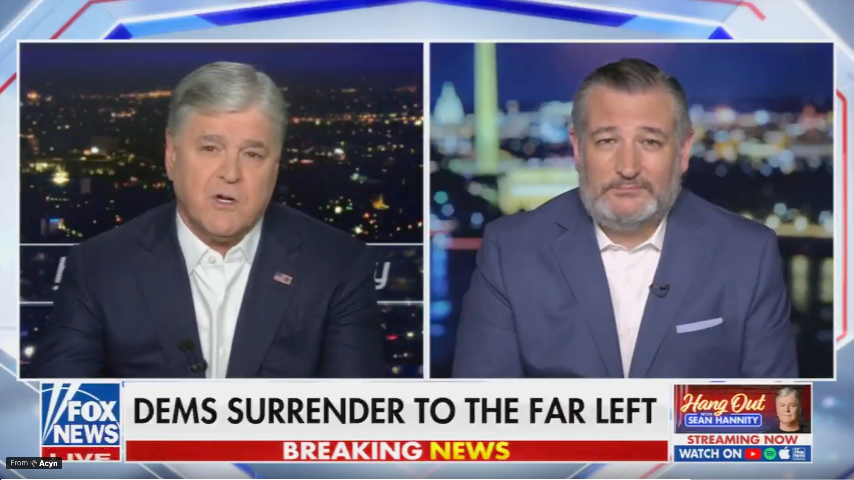 Texas Republican Sen. Ted Cruz labelled New York Democratic Rep. Alexandria Ocasio-Cortez a 'parasite sucking on the taxpayer' during his interview with Sean Hannity on Fox News