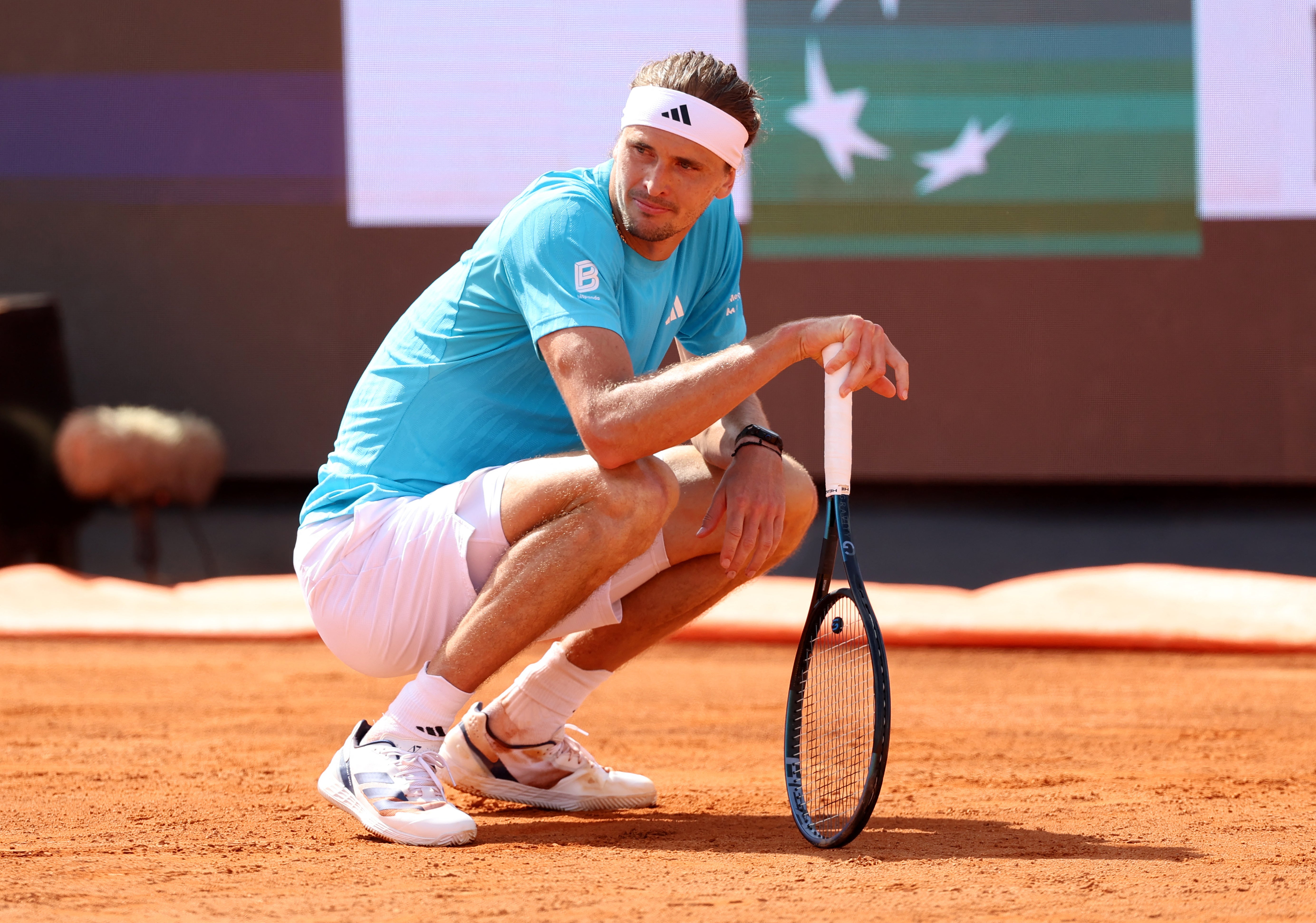 Alexander Zverev was furious with the state of the court in Rome
