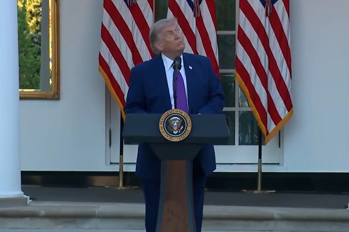‘I thought that was a drone’: Donald Trump interrupts speech as he spots object in sky
