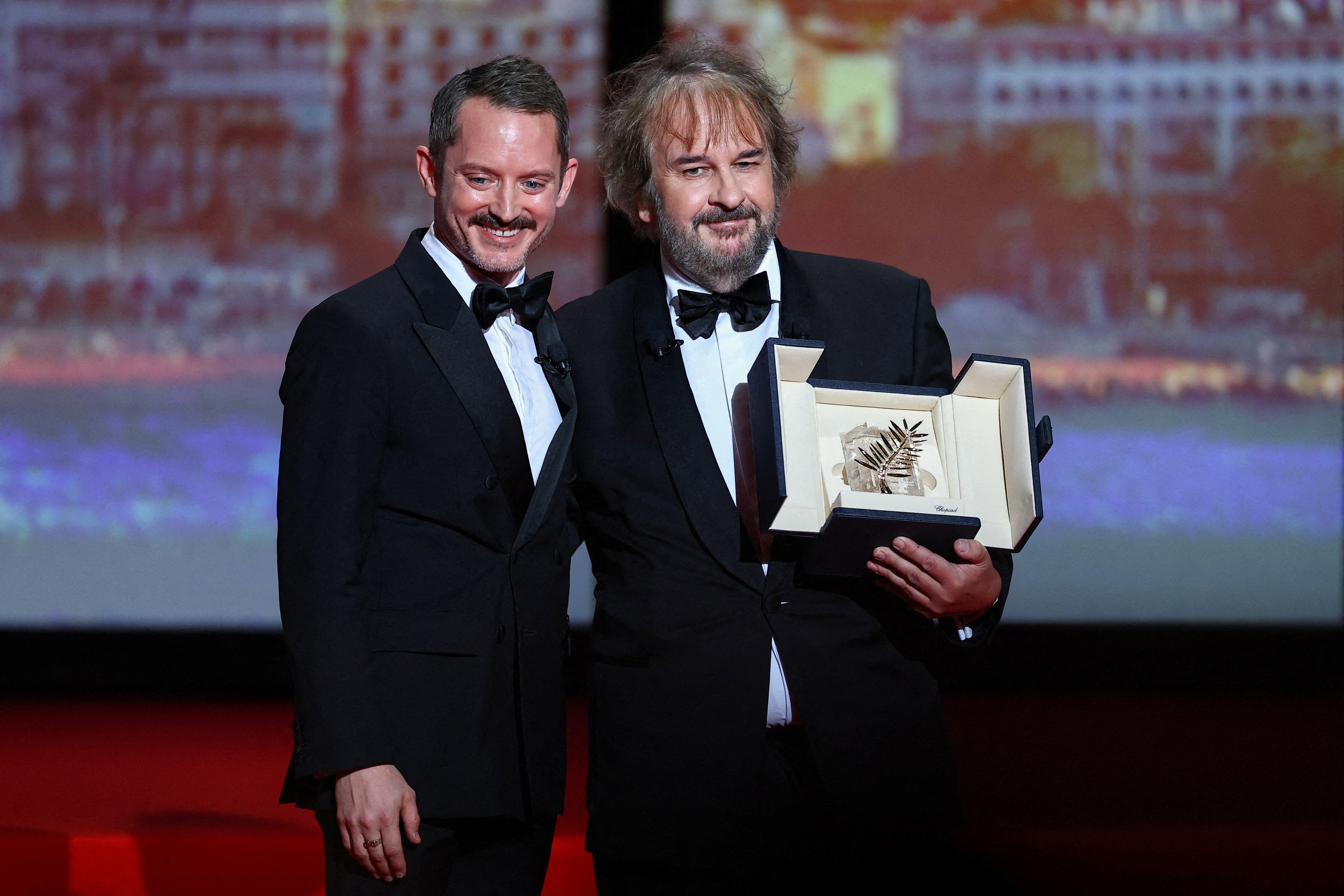 Elijah Wood and Peter Jackson during the Cannes Film Festival opening ceremony