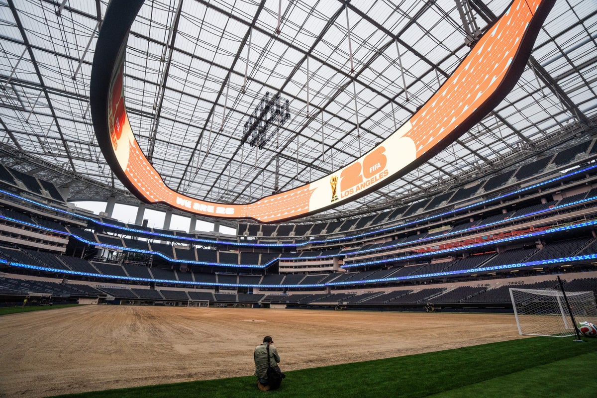 Los Angeles’ World Cup stadium awaits new grass pitch 30 days before its first match