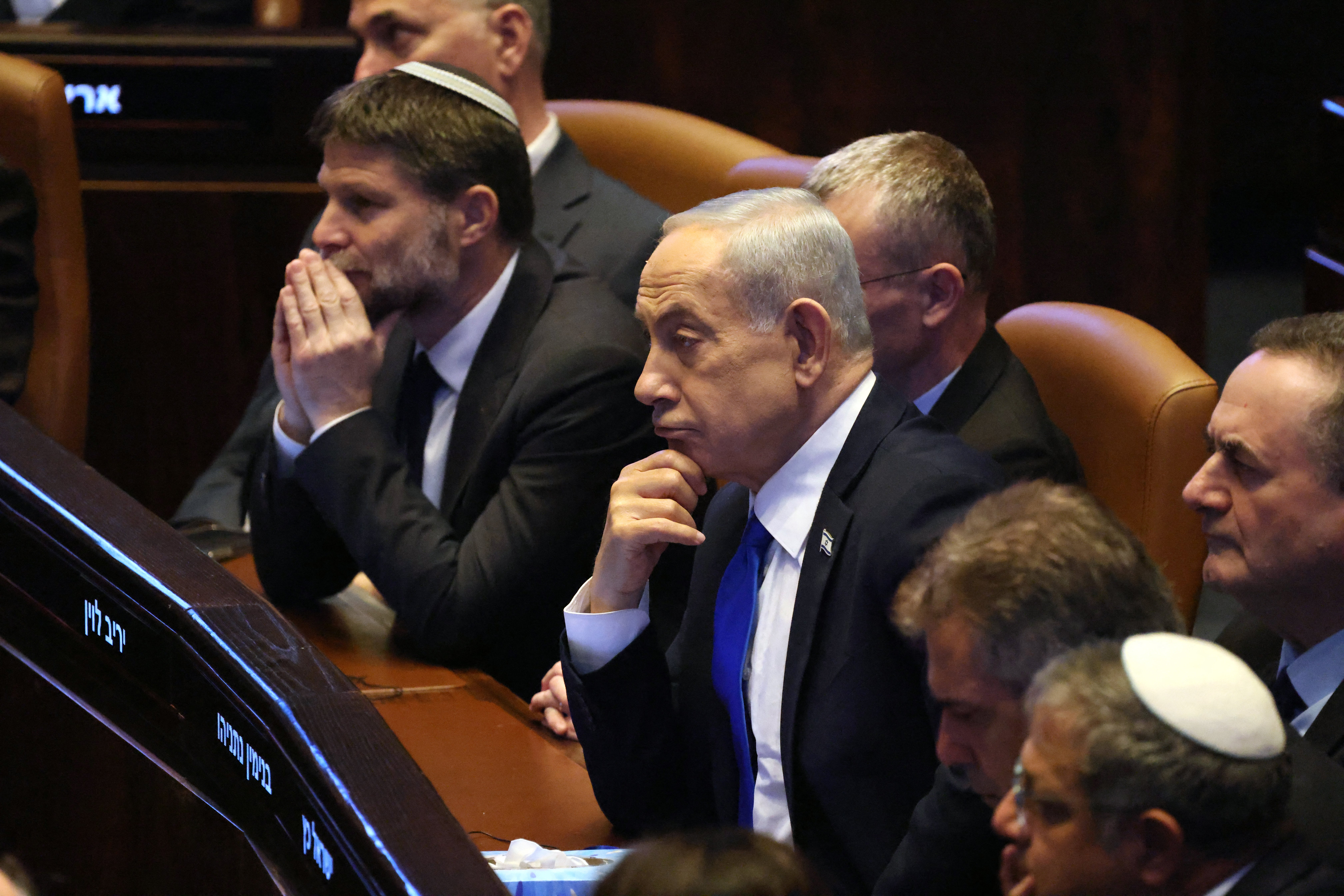 Israel's Prime Minister Benjamin Netanyahu at the Israeli parliament, the Knesset, in Jerusalem on February 25, 2026