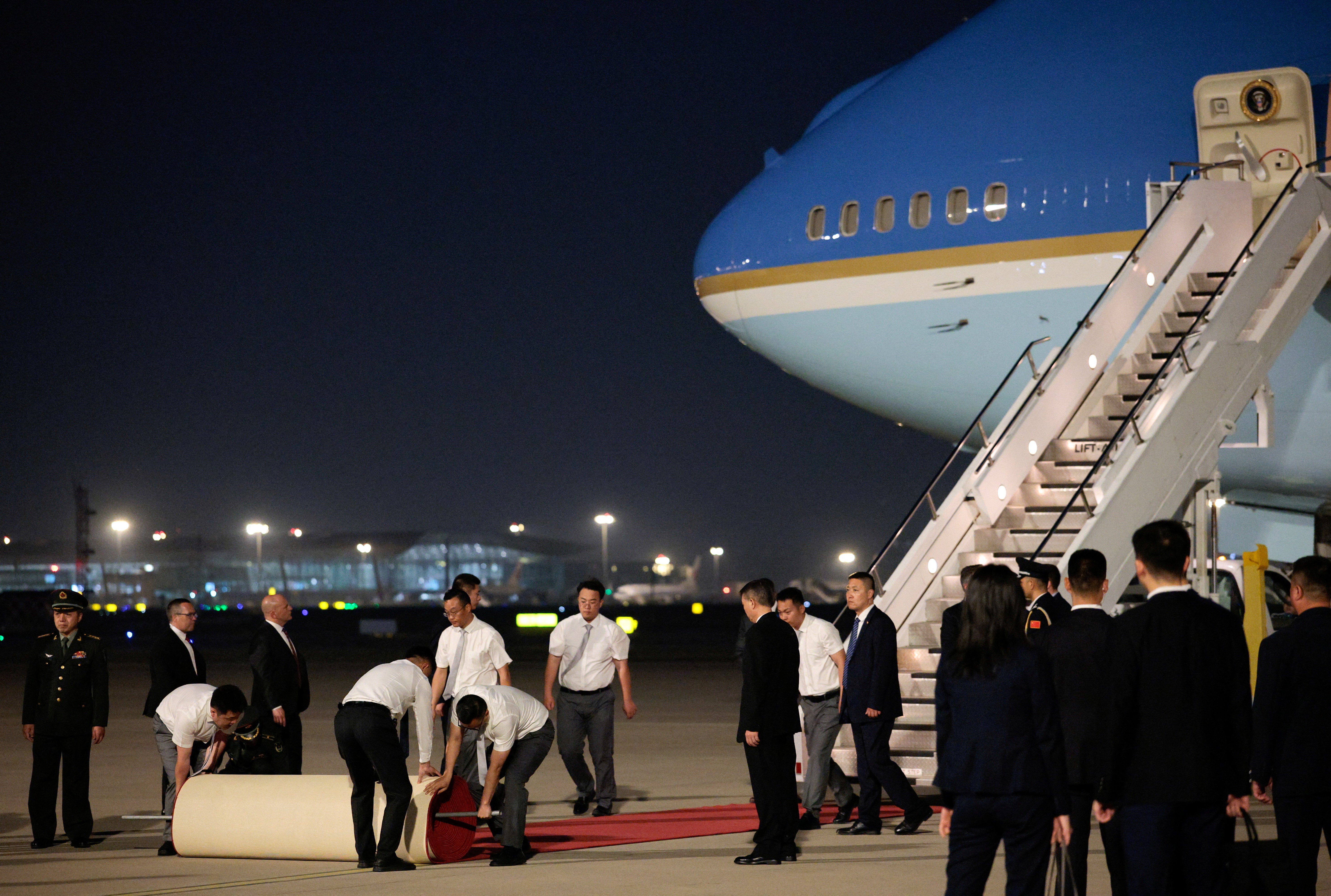 Red carpet is rolled out as Donald Trump arrives