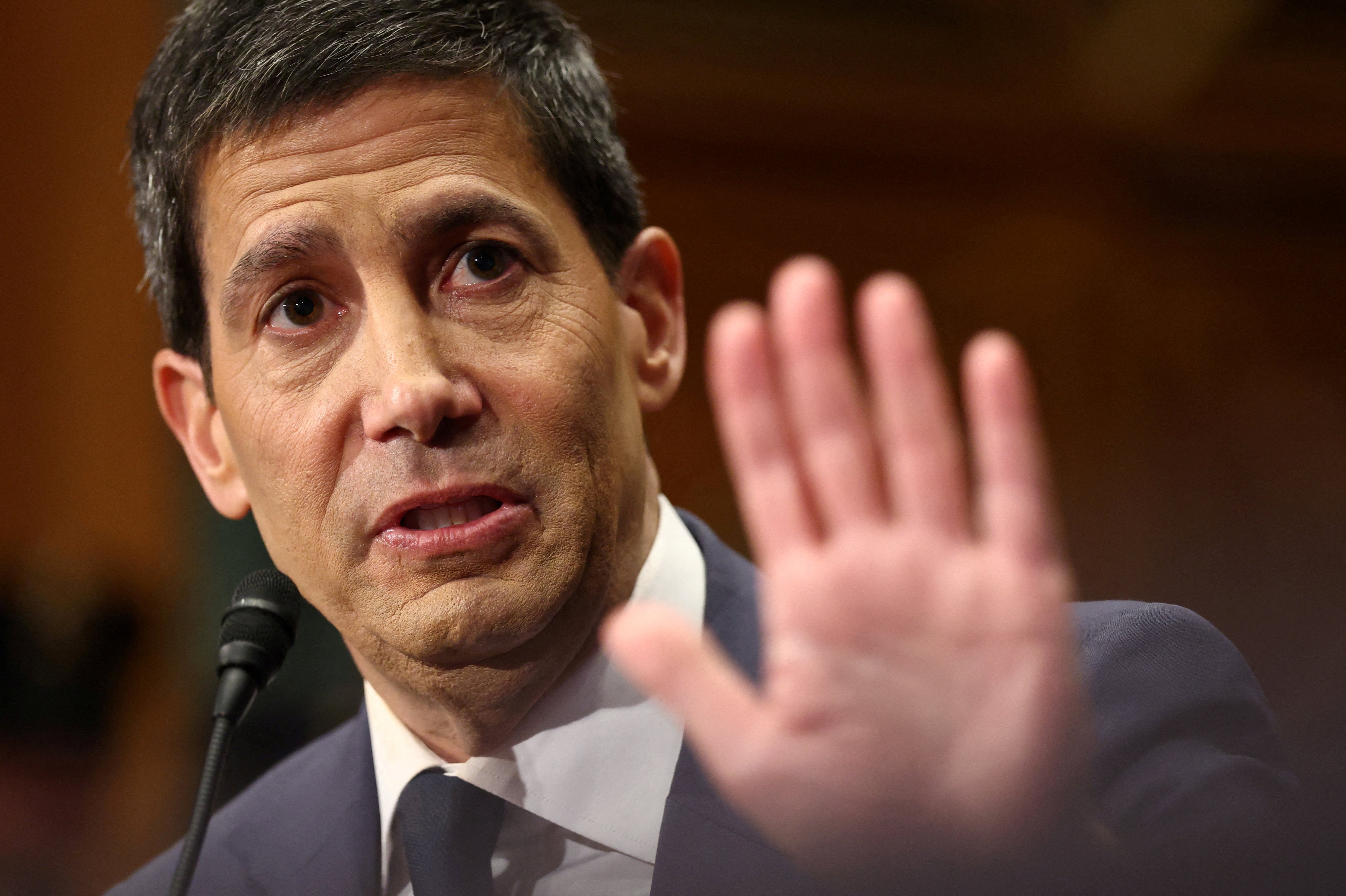 Kevin Warsh, Donald Trump's nominee to be next chair of the Federal Reserve, at the end of a Senate Banking Committee confirmation hearing on Capitol Hill, before he was confirmed
