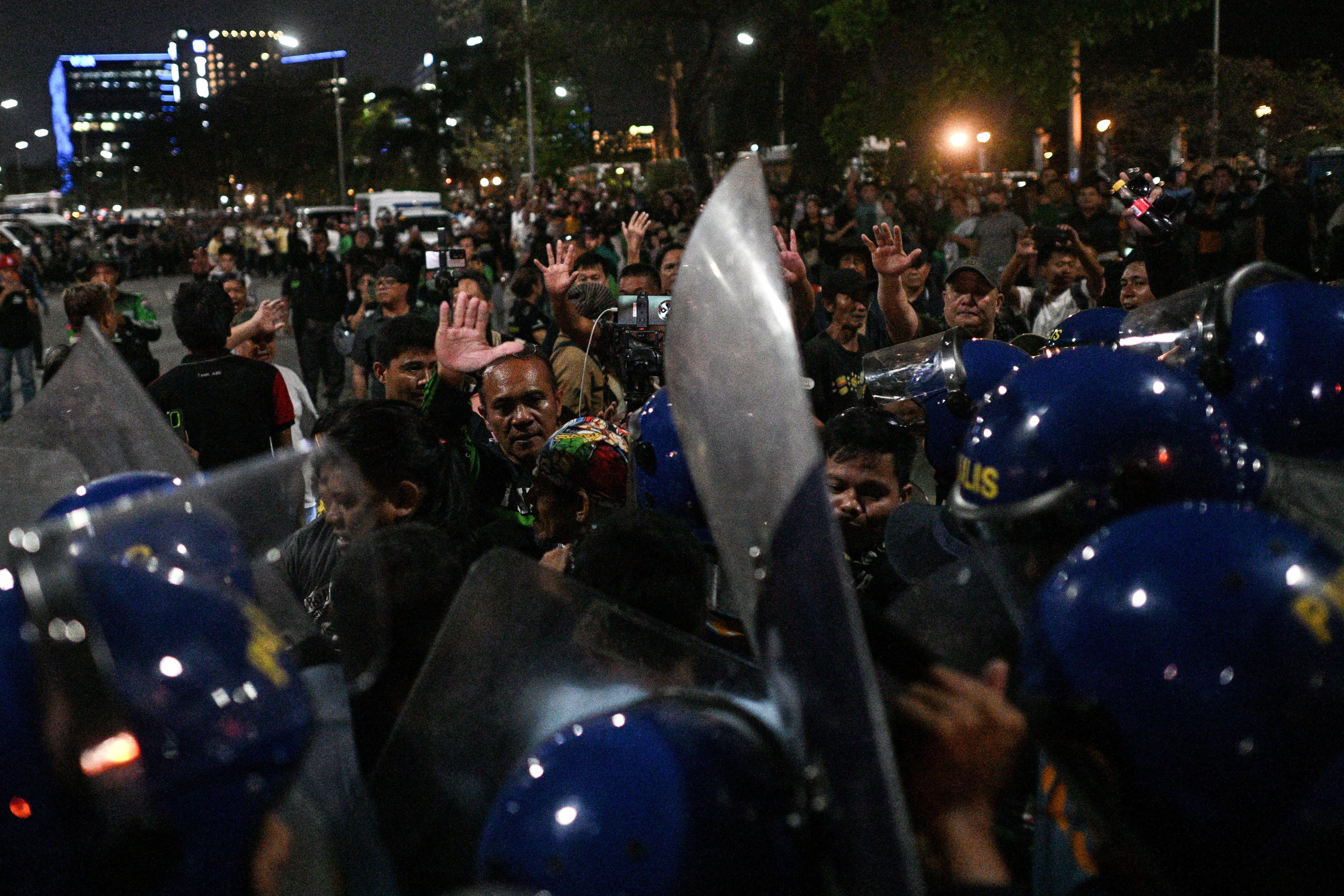 Hundreds of police officers have been deployed outside the Senate since Monday to maintain order