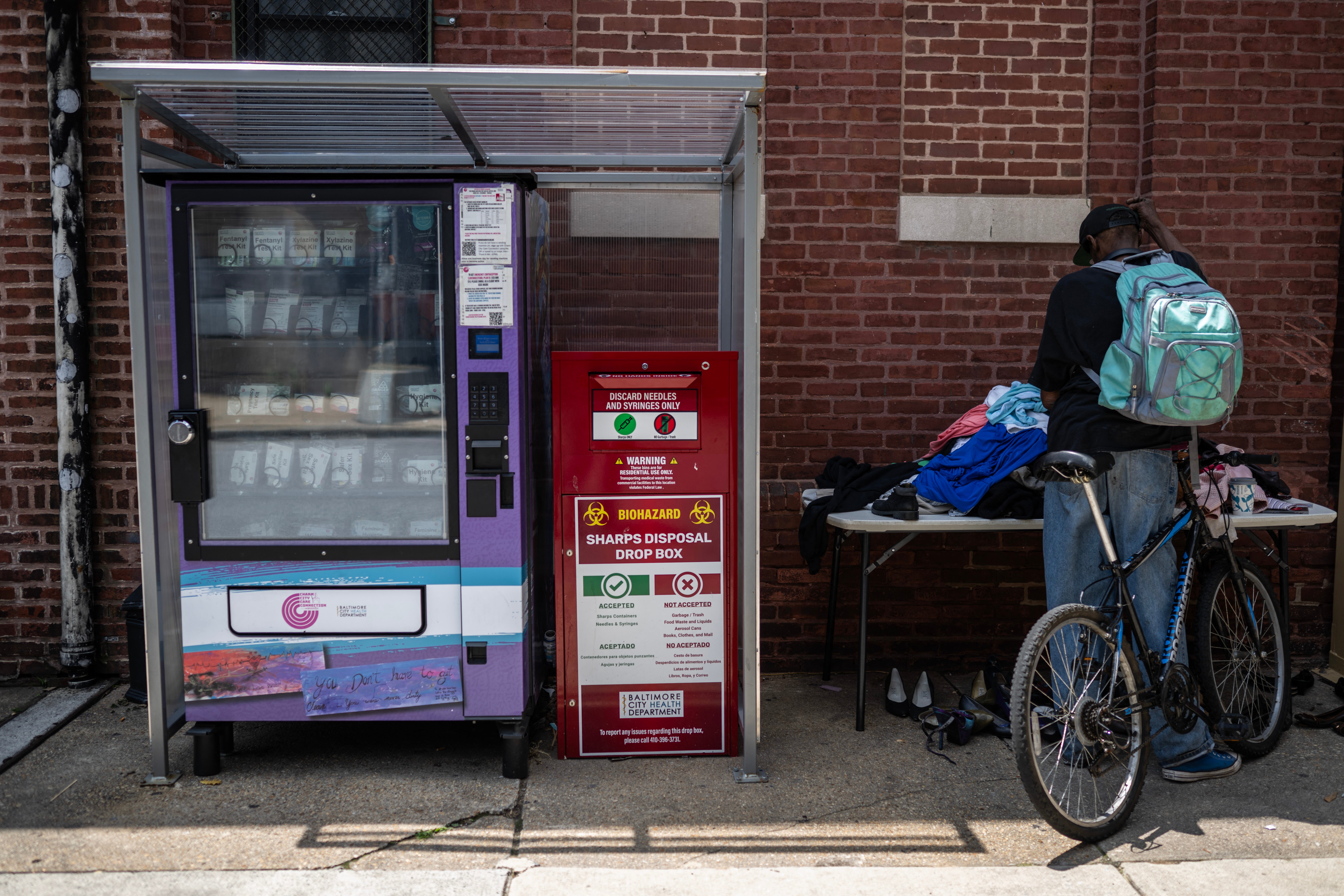 A vending machine to dispense Narcan, HIV testing kits, and other medical supplies