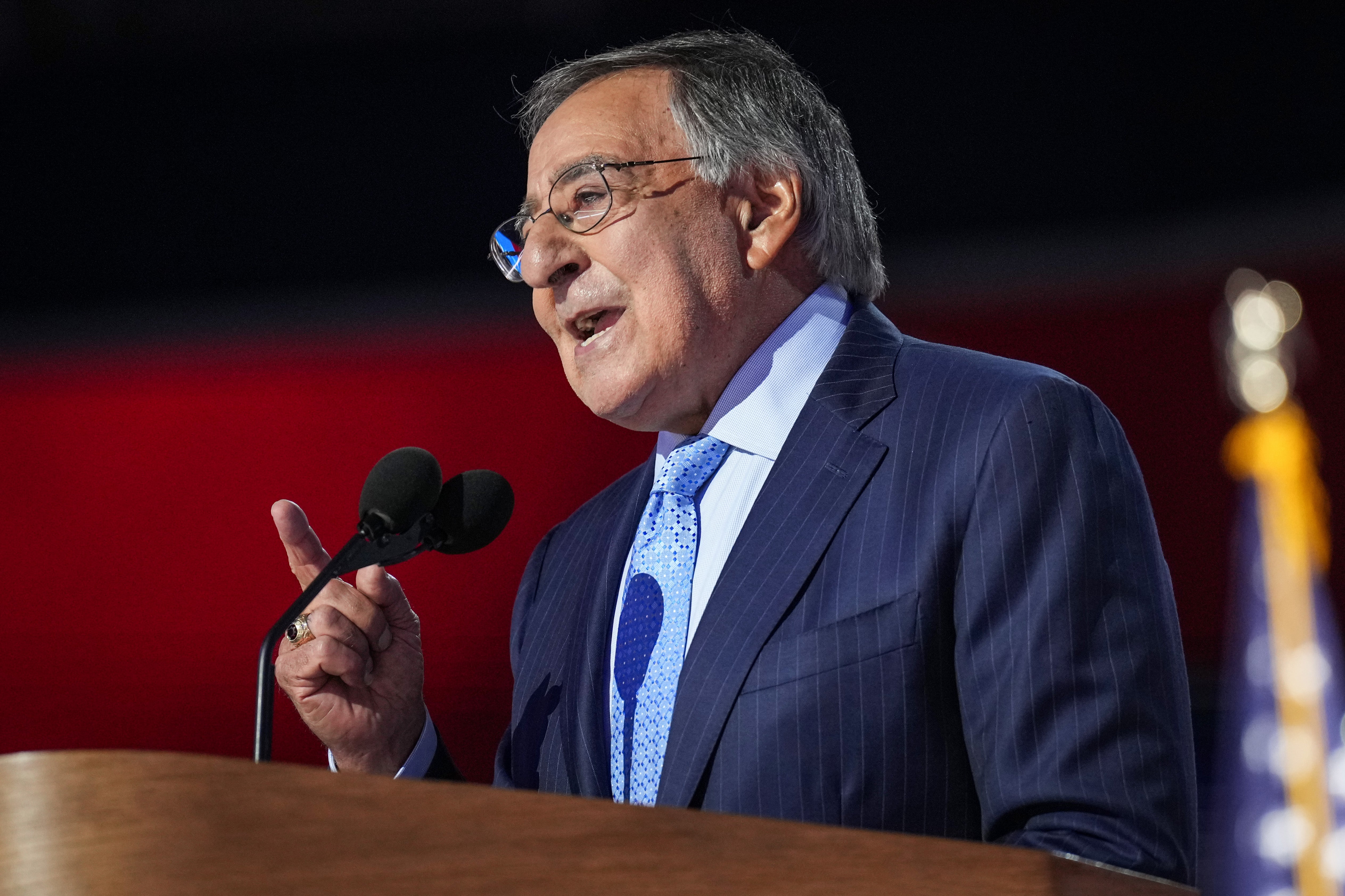 Former CIA director Leon Panetta has warned Iran ‘has a gun to our head’ so long as it controls the Strait of Hormuz