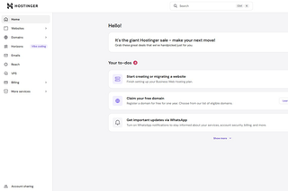 Hostinger’s control panel is more text-based
