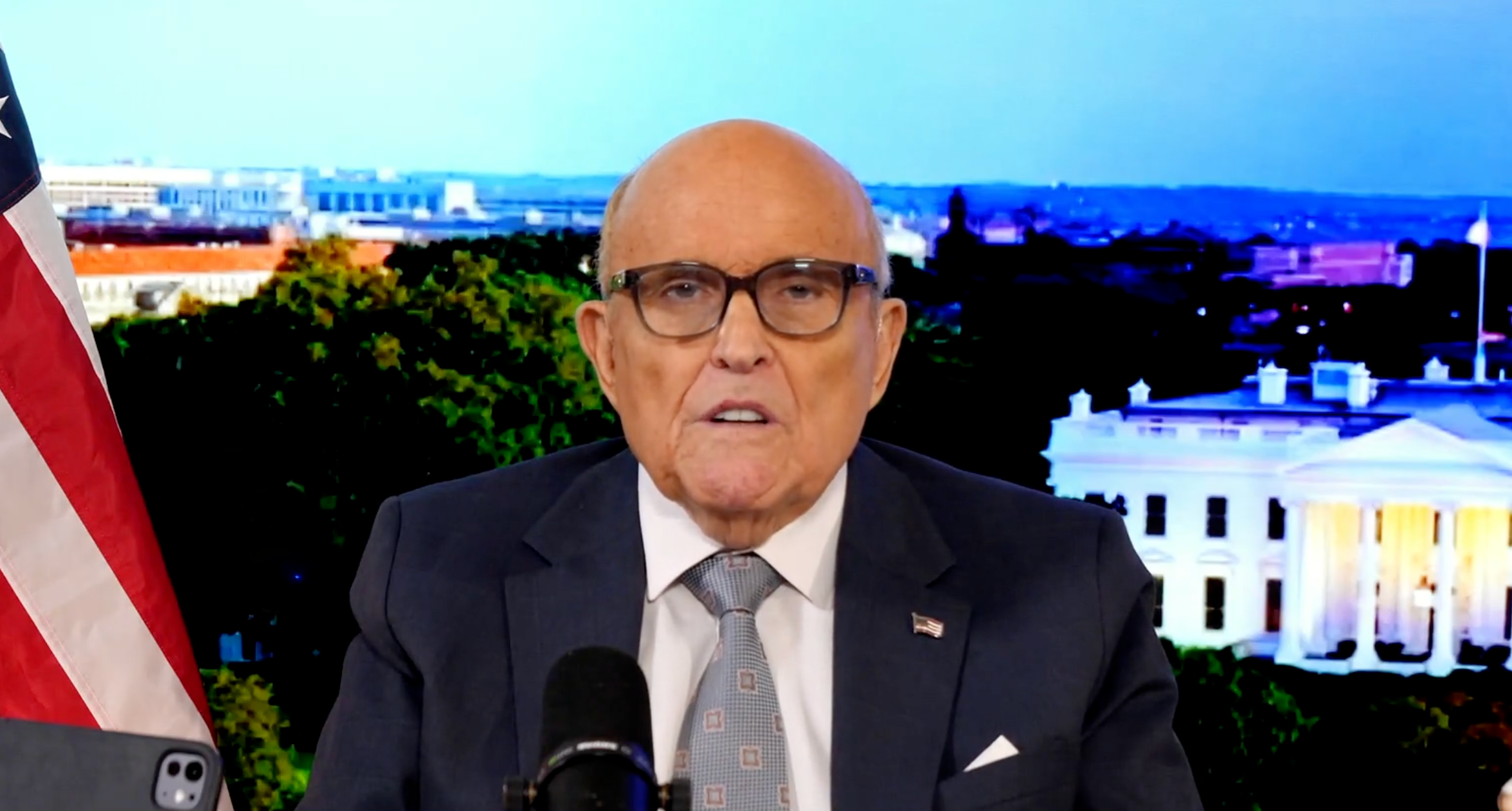 Former New York City Mayor Rudy Giuliani returned to his show Wednesday evening after recovering from a serious case of viral pneumonia