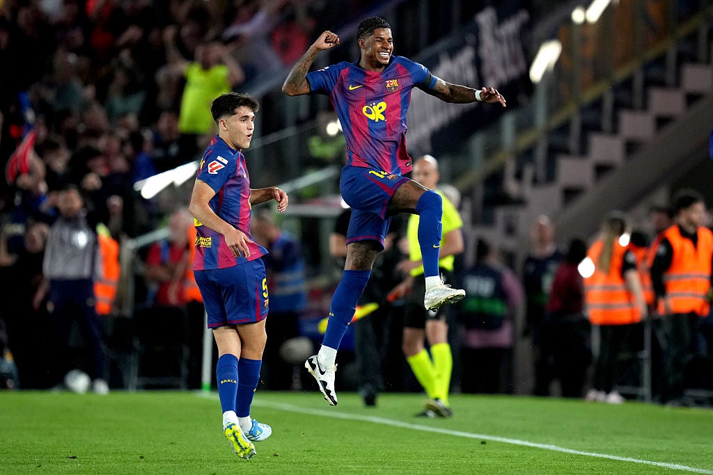 Marcus Rashford scored a stunning free-kick in the victory over Real Madrid that confirmed the LaLiga title for Barcelona