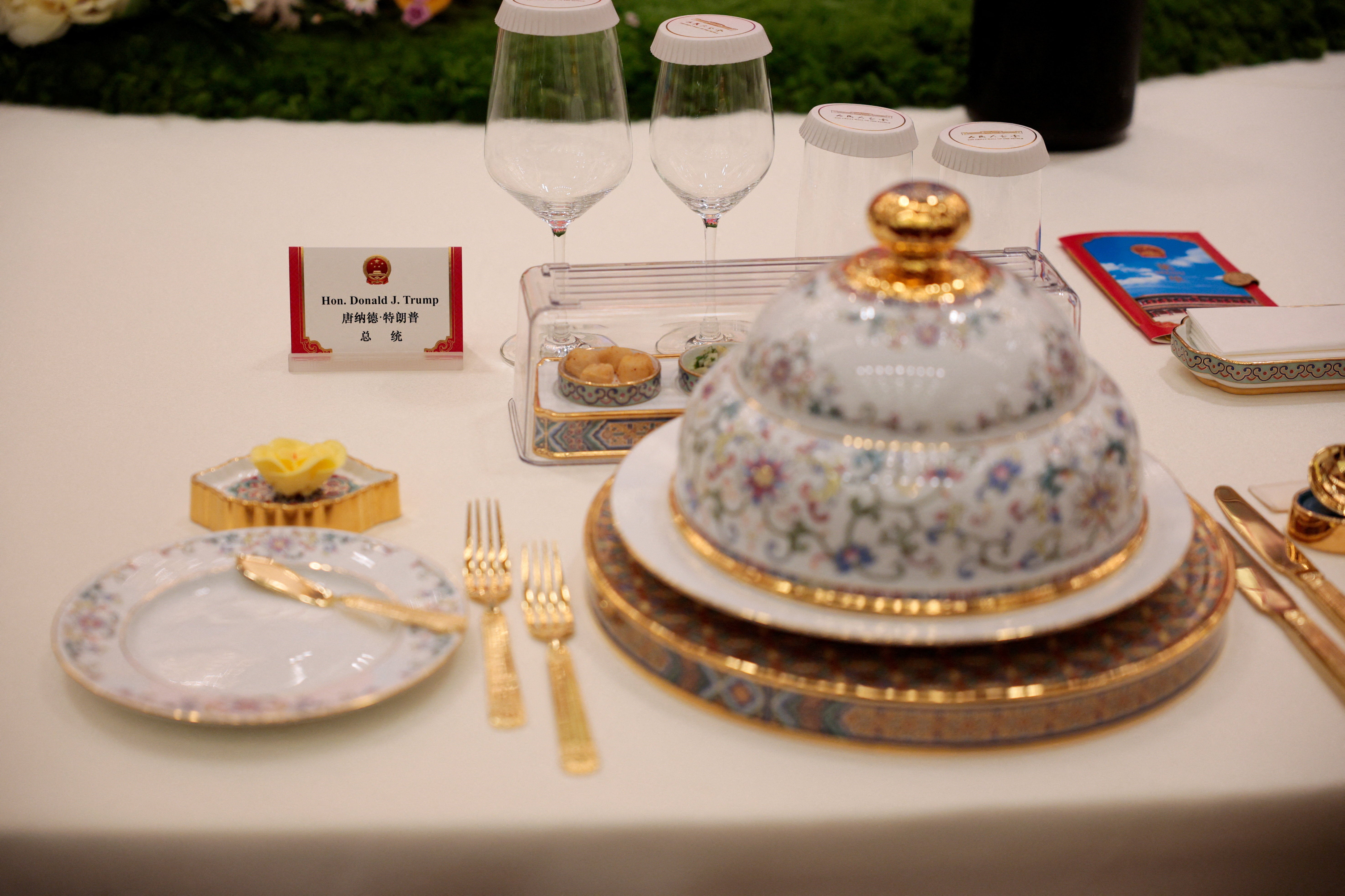 The banquet menu included crispy beef ribs, Beijing roast duck, tiramisu and ice cream