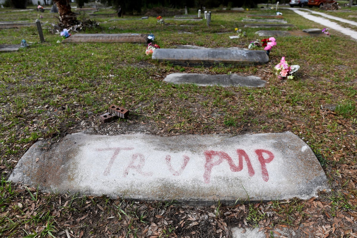 Historic Black cemetery has 17 graves vandalized with ‘Trump’ spray-painted: ‘Evil’