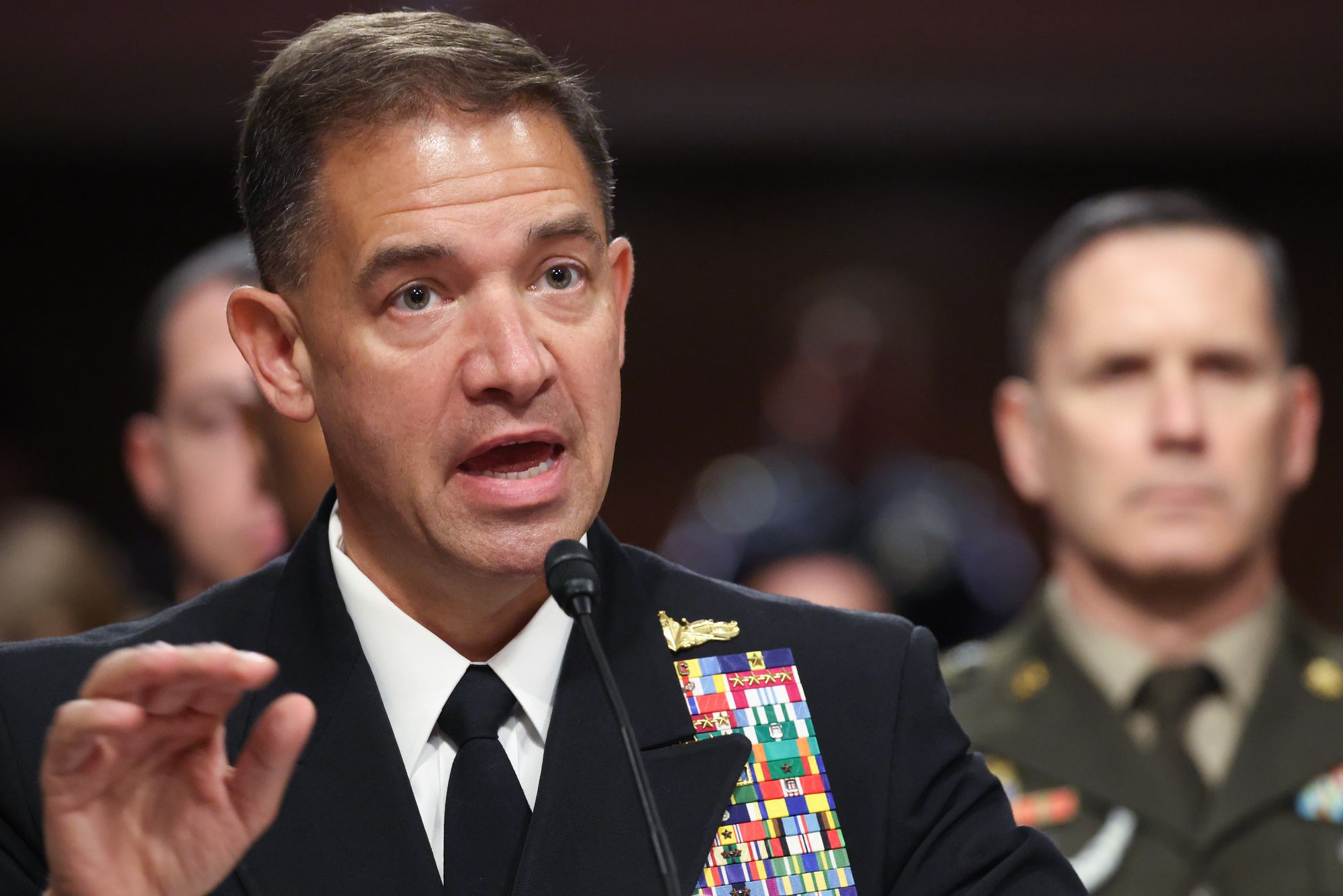 US Central Command Admiral Brad Cooper says the Pentagon is not investigating reports that US forces struck dozens of schools and hospitals in Iran