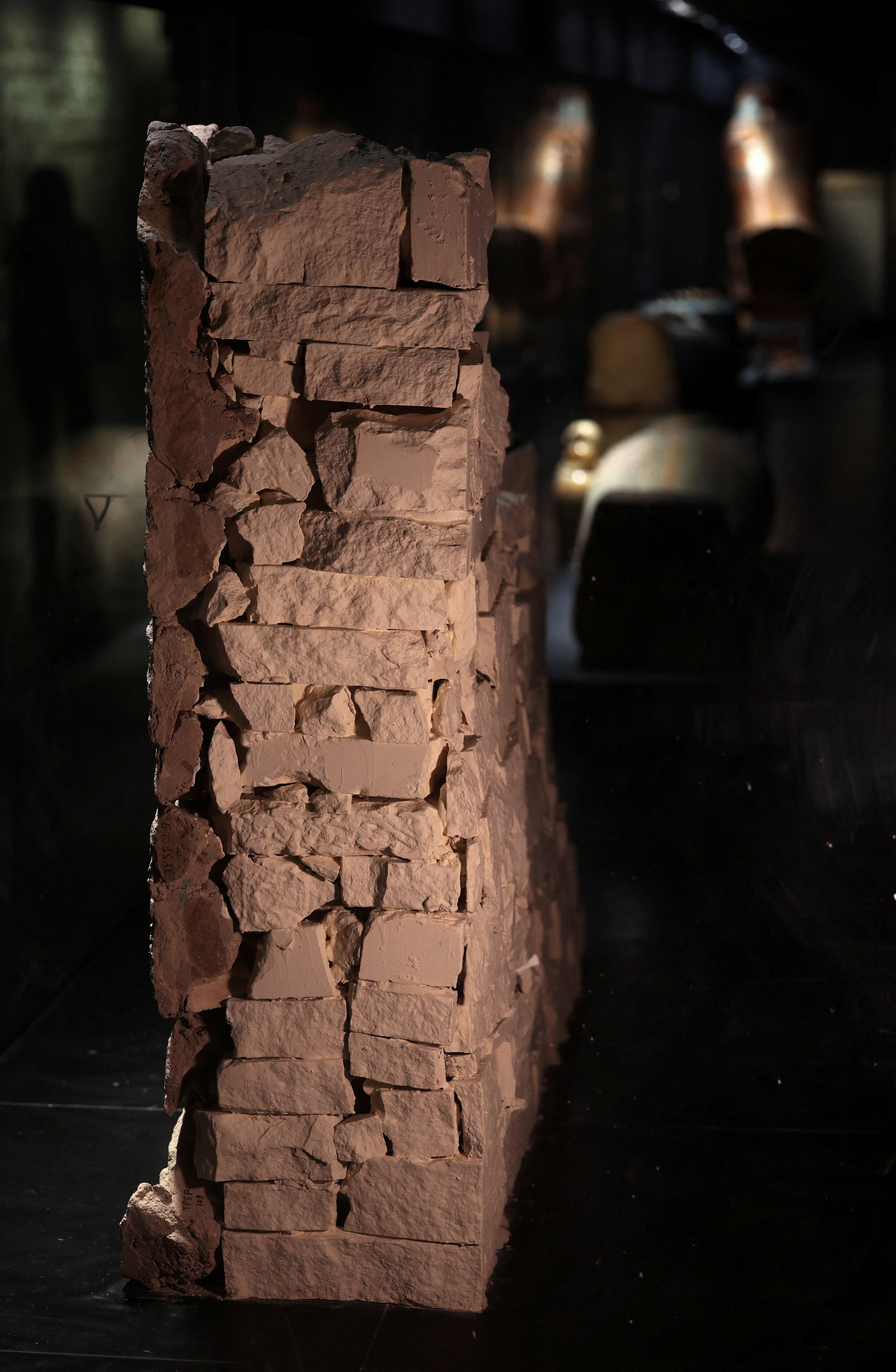 The first plaster wall of the entrance to Tutankhamun's Tomb, located in the Luxor Museum