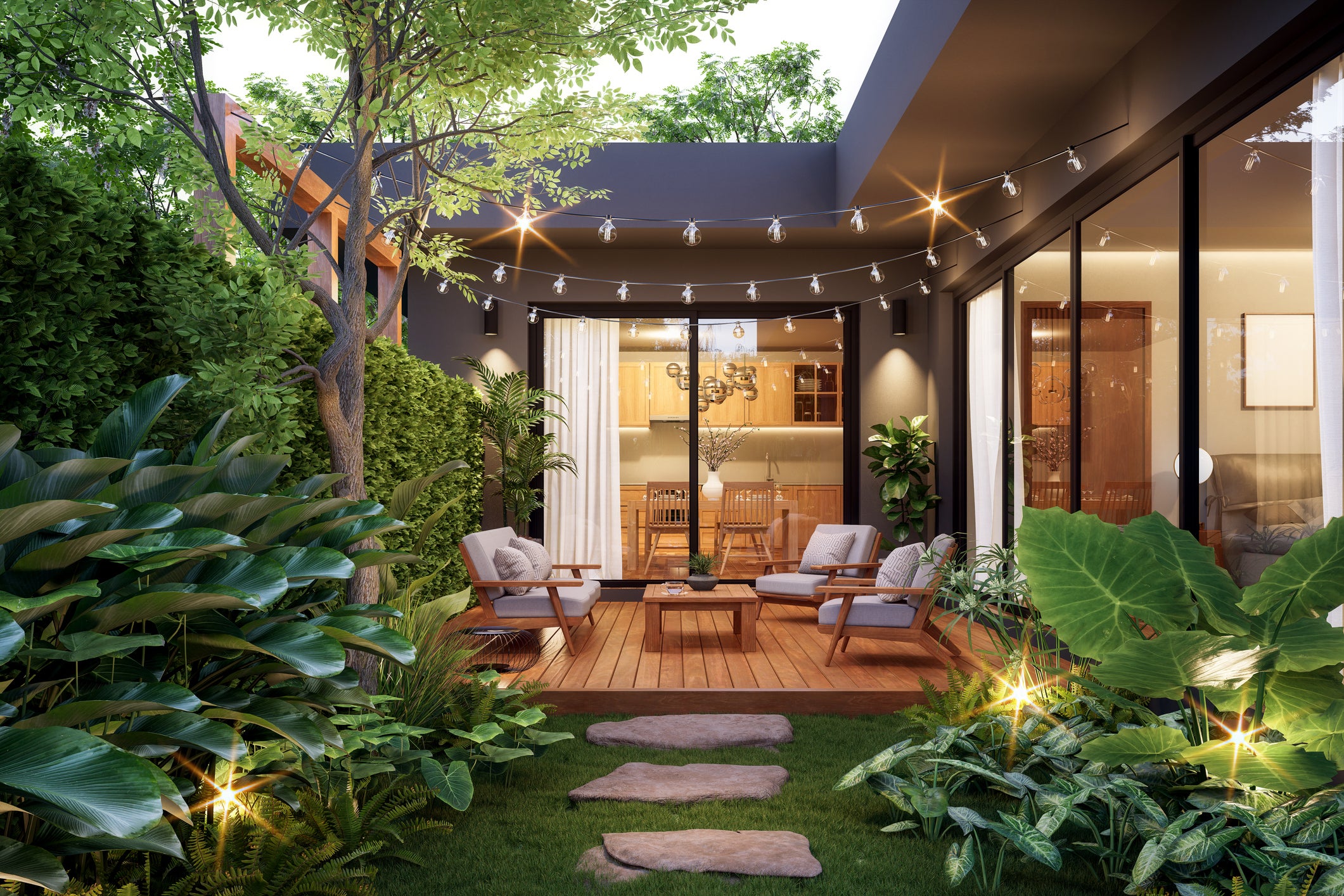 Movable furniture can be rearranged for family gatherings, parties, and quiet afternoons