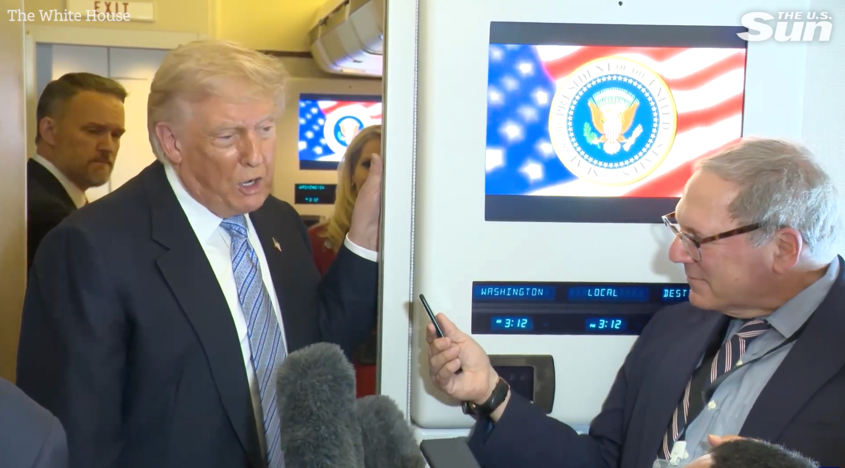 Trump gets right in reporter’s face and calls him ‘treasonous’ over Iran question