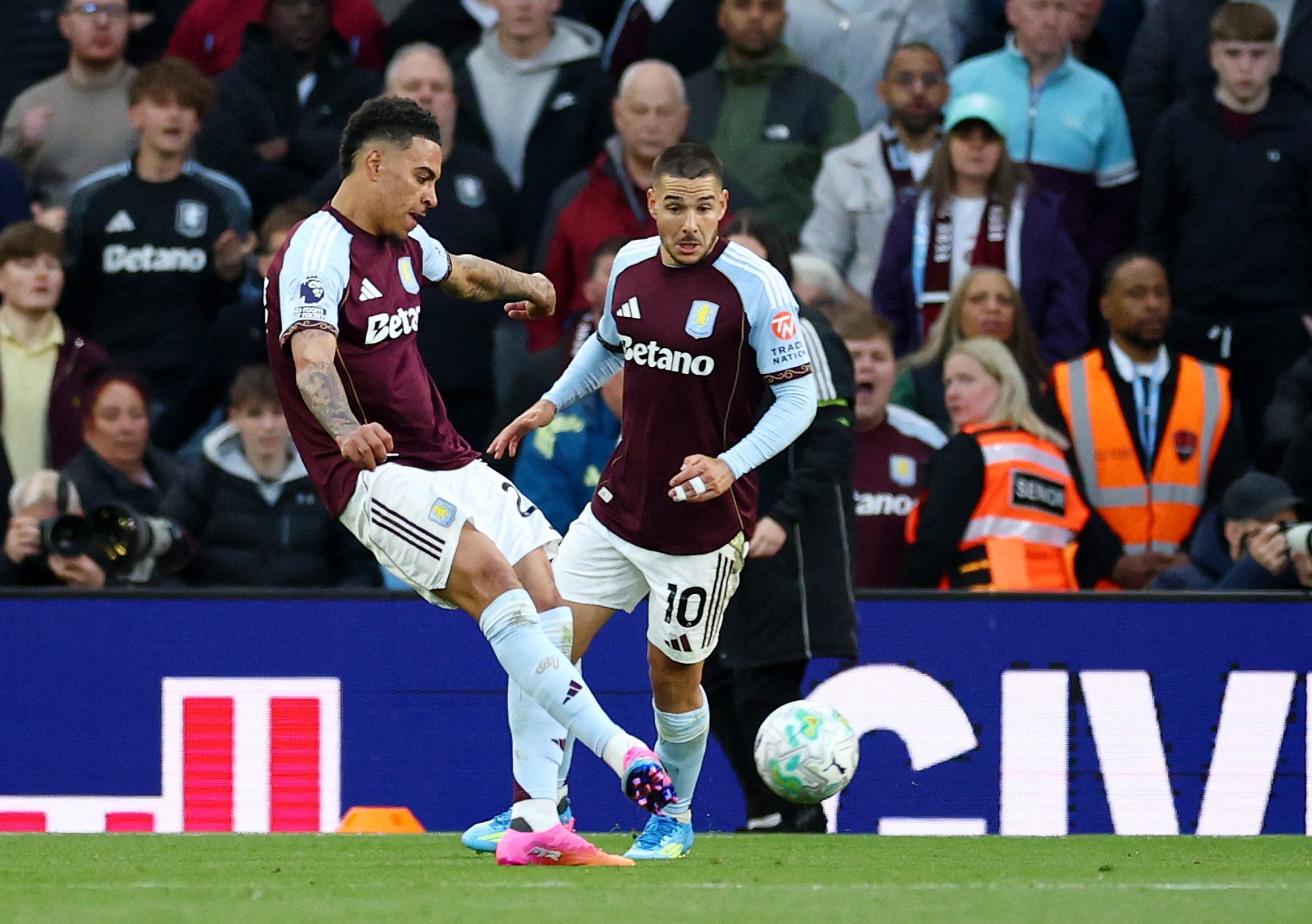 Aston Villa’s Morgan Rogers scored with a curling effort